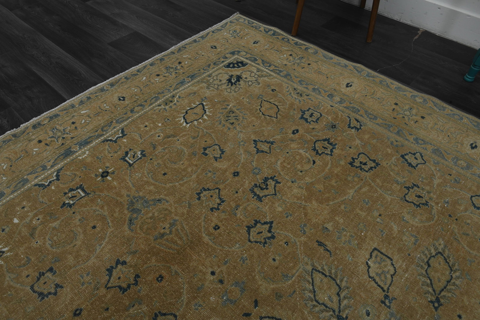 1970s Vintage Persian Handknotted Wool Orange Oversize Area Rug - 6