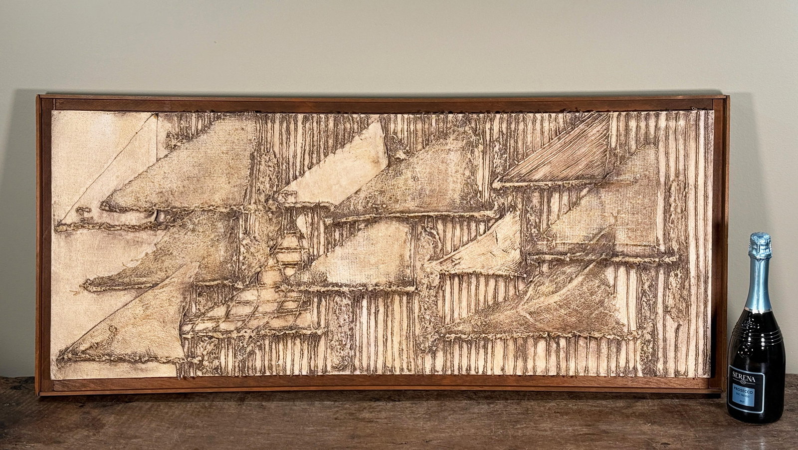 Vintage Mid-Century Abstract Mixed Media Textural Wall Panel, c.1960s - 3