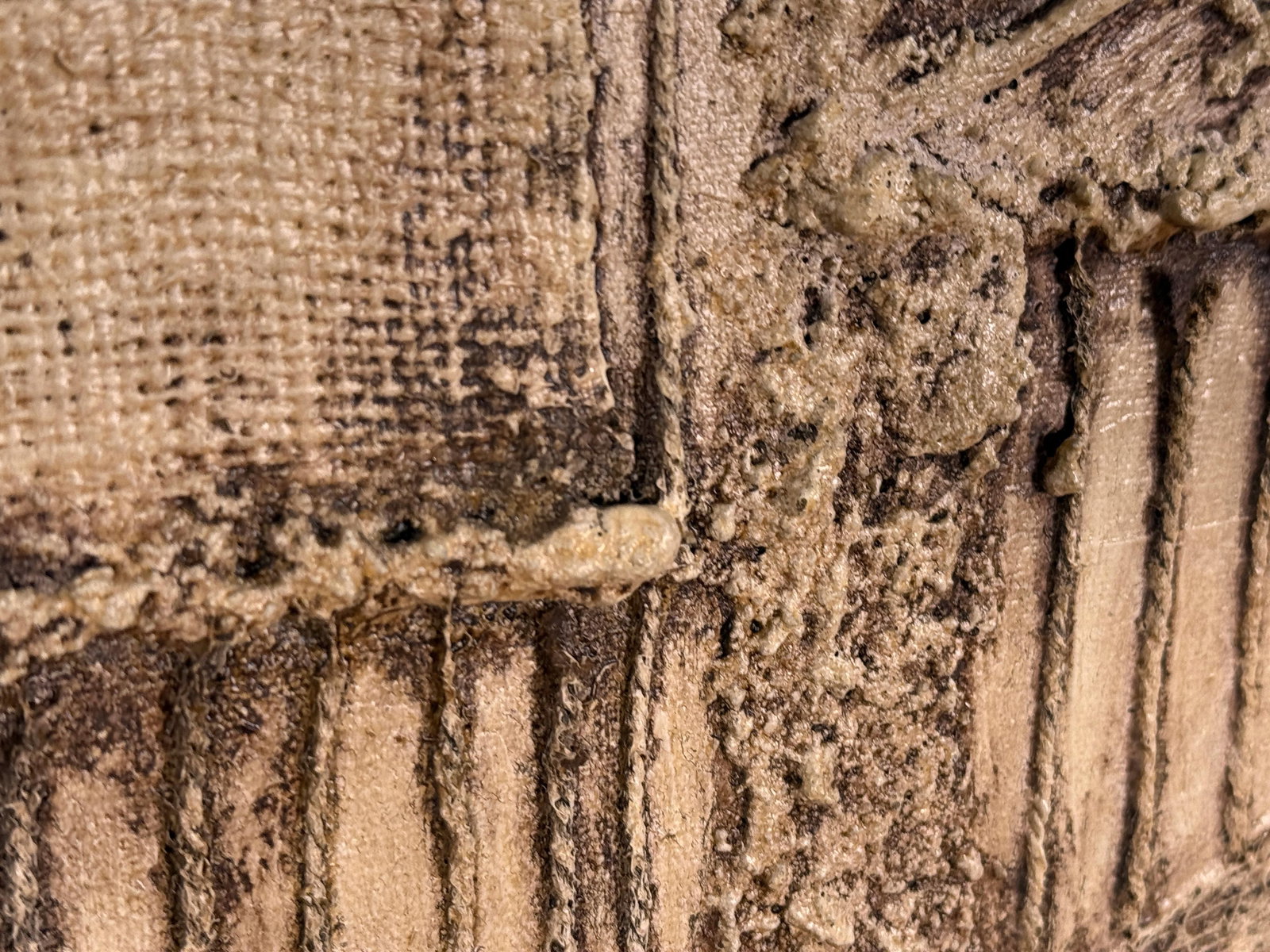 Vintage Mid-Century Abstract Mixed Media Textural Wall Panel, c.1960s - 5
