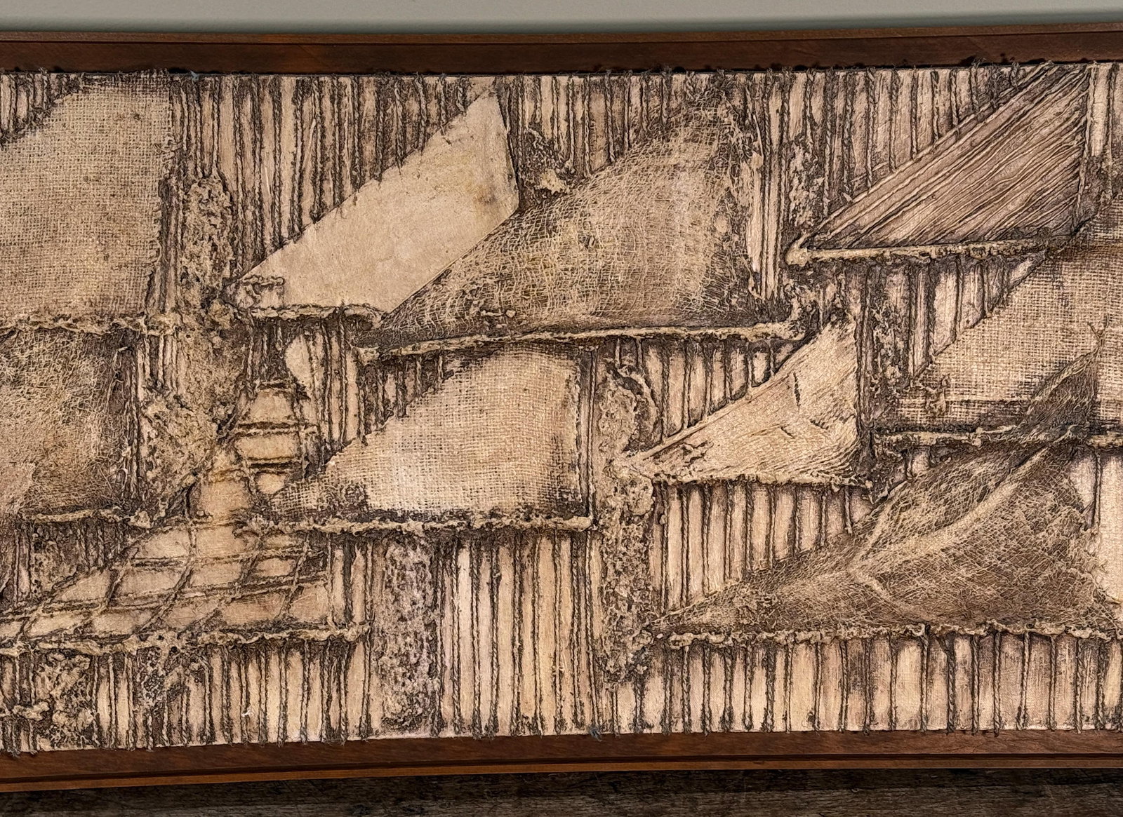 Vintage Mid-Century Abstract Mixed Media Textural Wall Panel, c.1960s - 6
