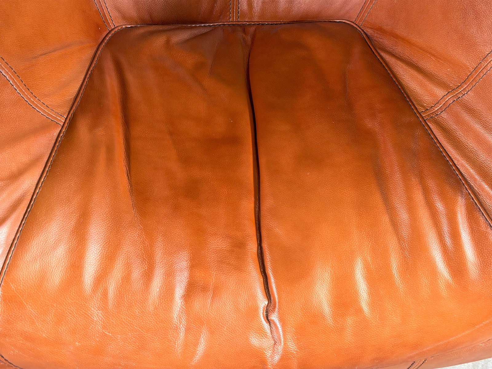 Gerard Van Den Berg Style Leolux Cognac Leather Lounge Chair and Ottoman, Netherlands, 1990s - 8