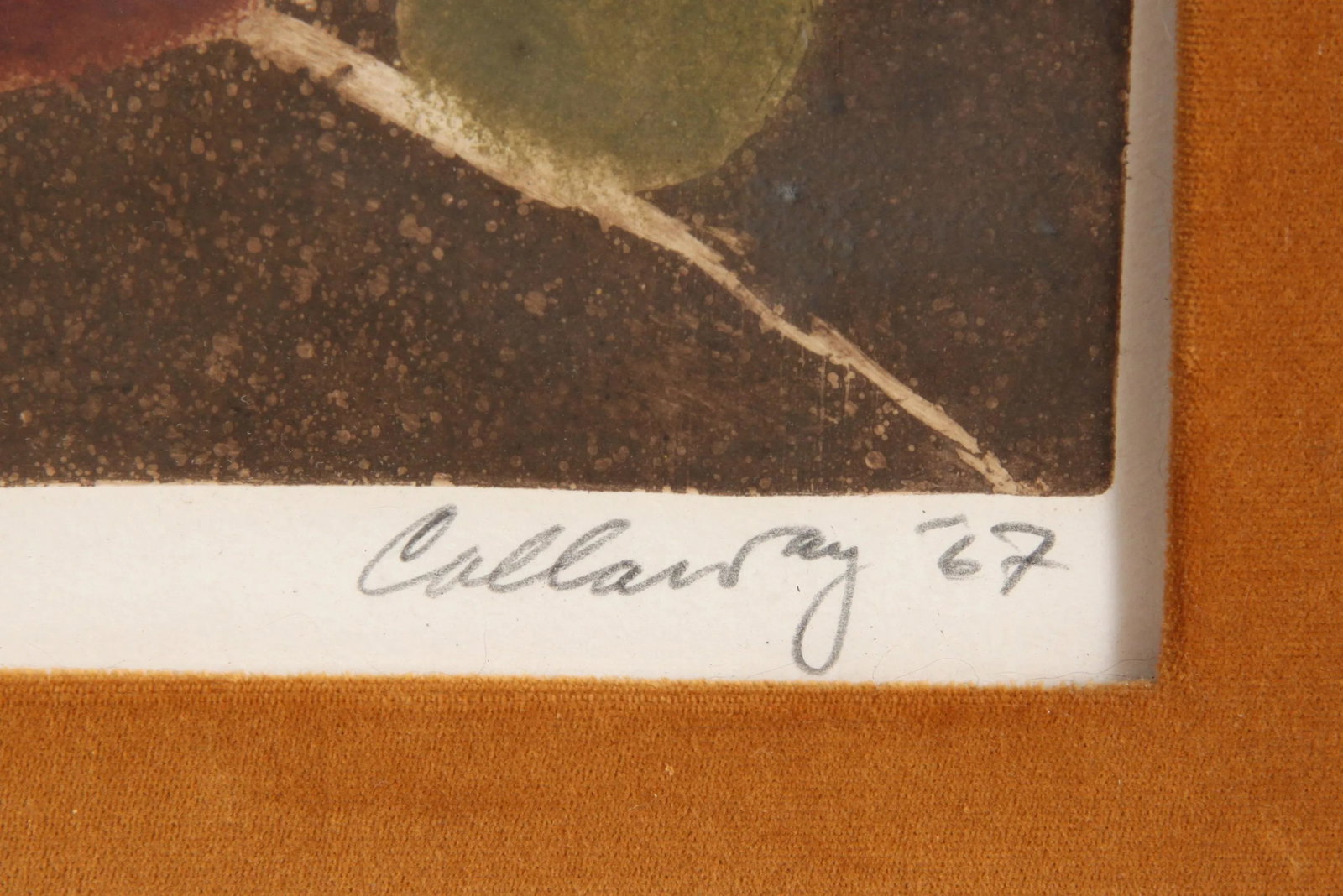 Vintage Mid Century Modern Abstract Aquatint Print by Callaway Titled "Still Life With Letter" - 6