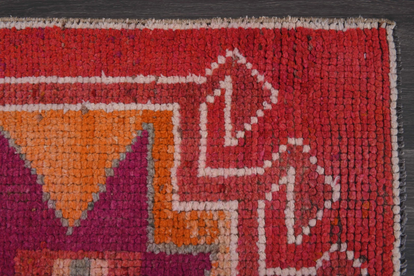 Vintage Turkish Hand-Knotted Wool Cotton Red Runner Rug - 10