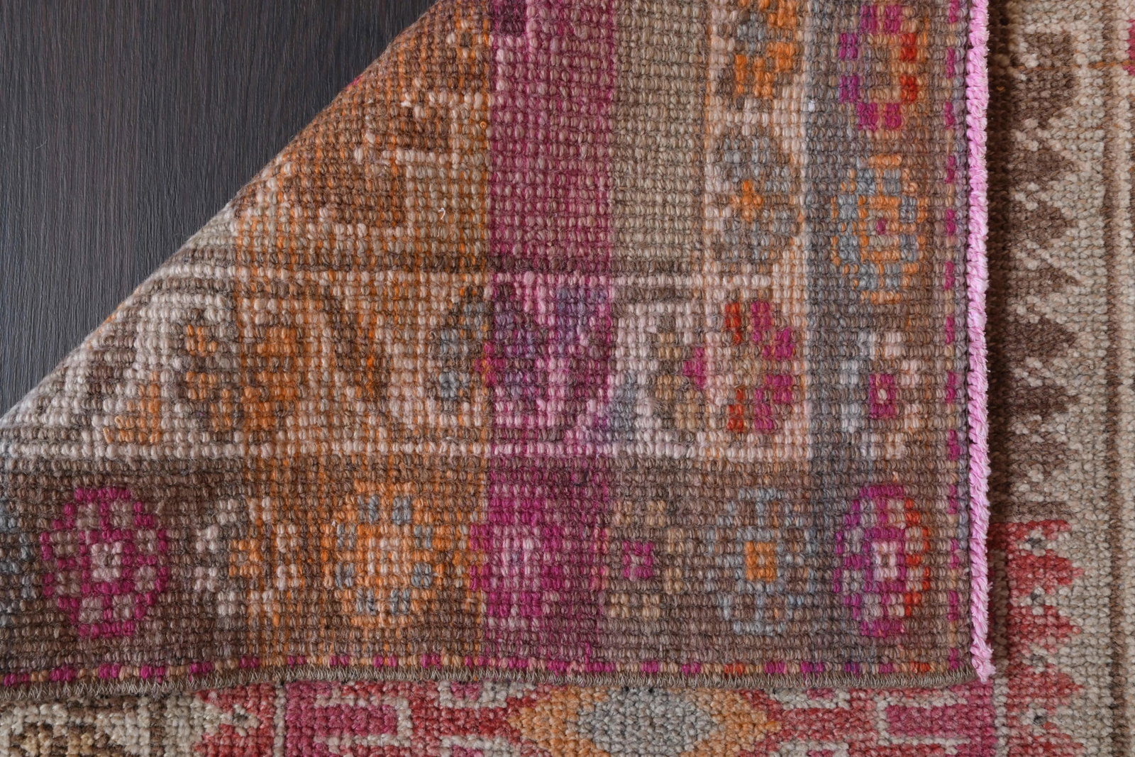 1970s Vintage Turkish Hand-Knotted Wool Cotton Red Runner Rug - 6