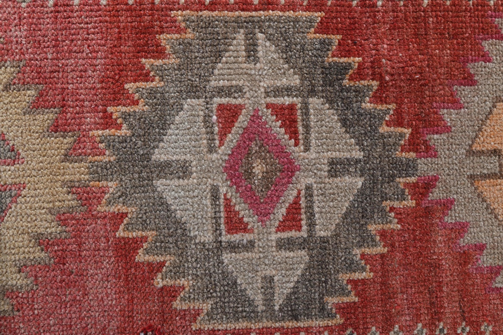 1970s Vintage Turkish Hand-Knotted Wool Cotton Red Runner Rug - 9