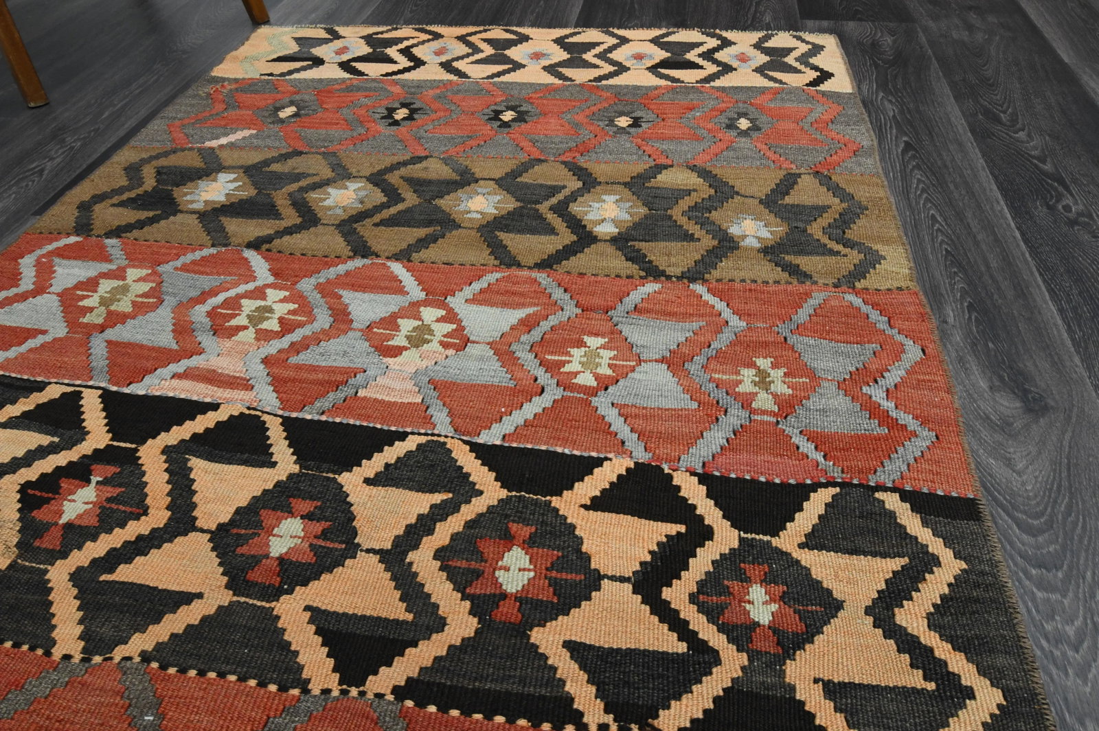 1970s Vintage Turkish Oushak Handmade Wool Cotton Pink Runner Rug - 6