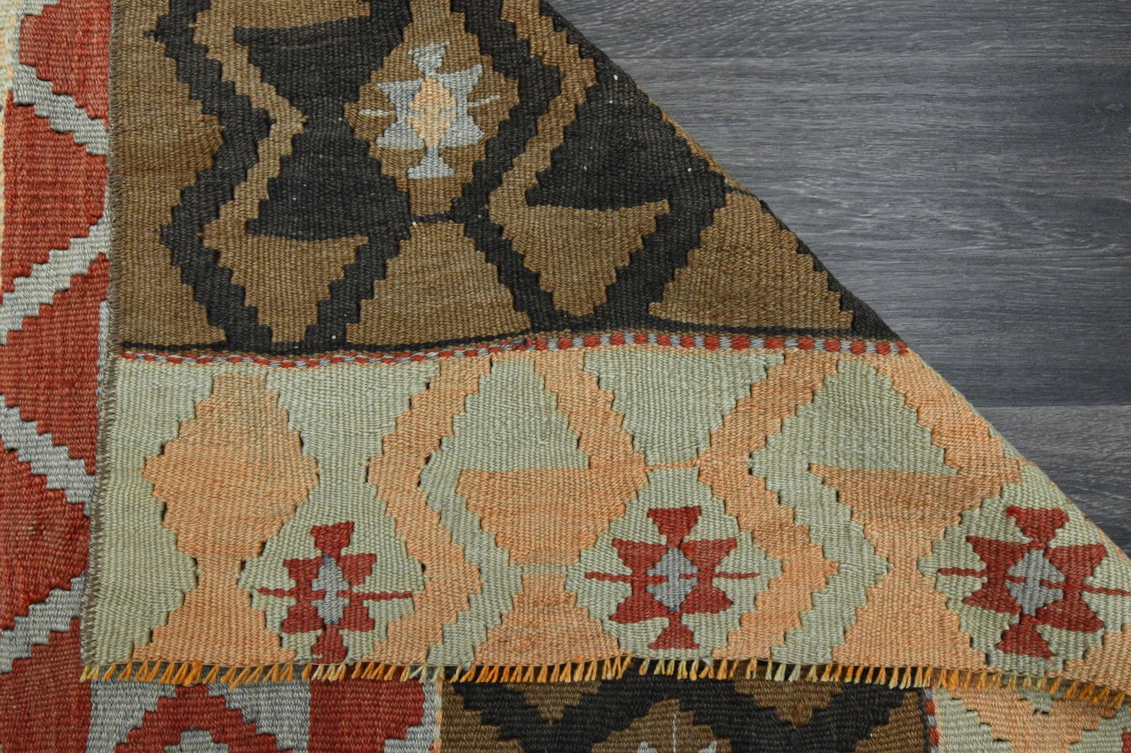 1970s Vintage Turkish Oushak Handmade Wool Cotton Pink Runner Rug - 8