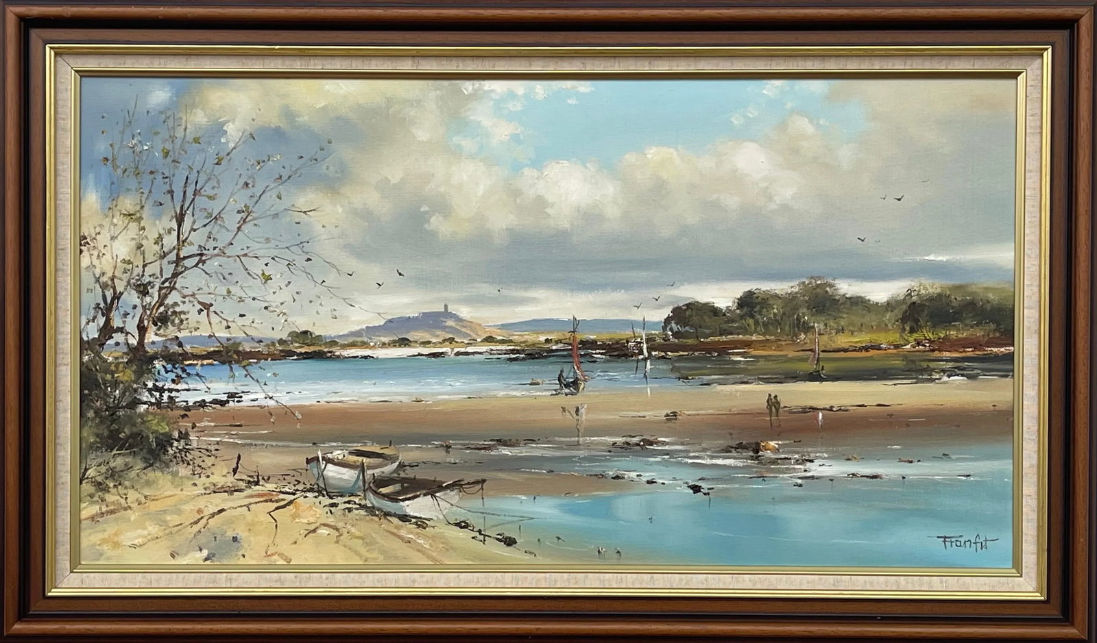 Frank Fitzsimons, Ireland Seascape Landscape with Boats & Figures by Contemporary Irish Artist, 1985 - 13