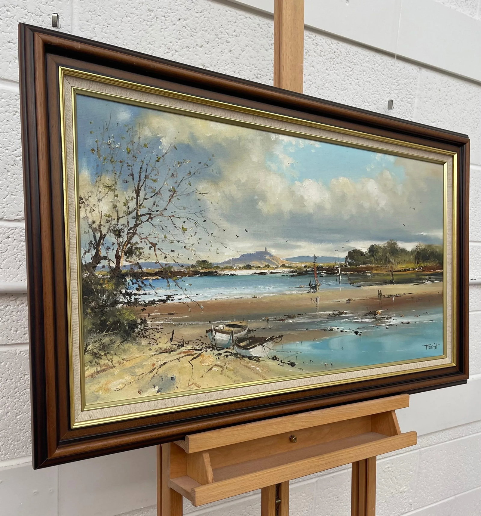 Frank Fitzsimons, Ireland Seascape Landscape with Boats & Figures by Contemporary Irish Artist, 1985 - 2