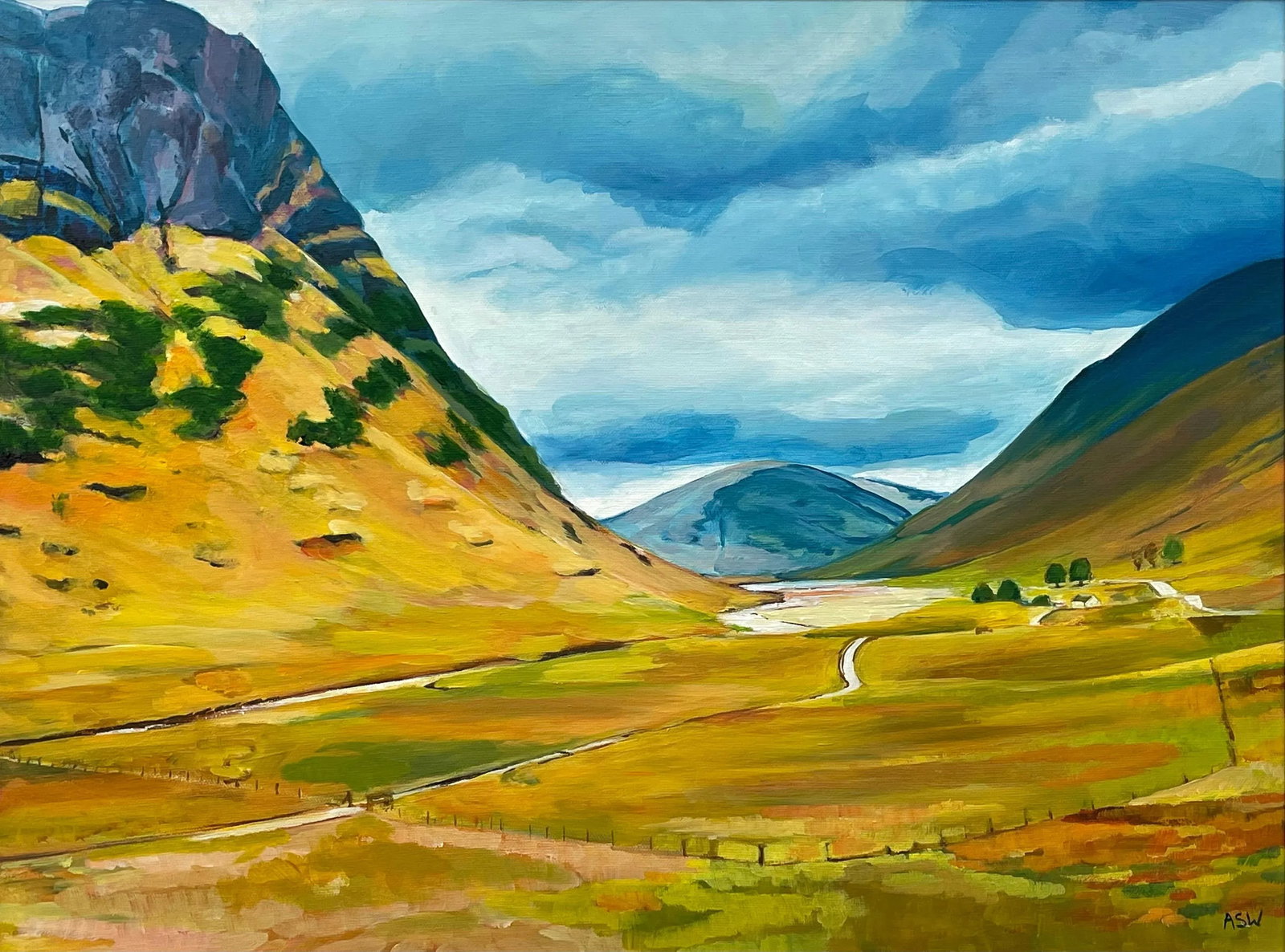 Colourful Abstract Landscape Painting of Scottish Highlands Contemporary Artist - 5