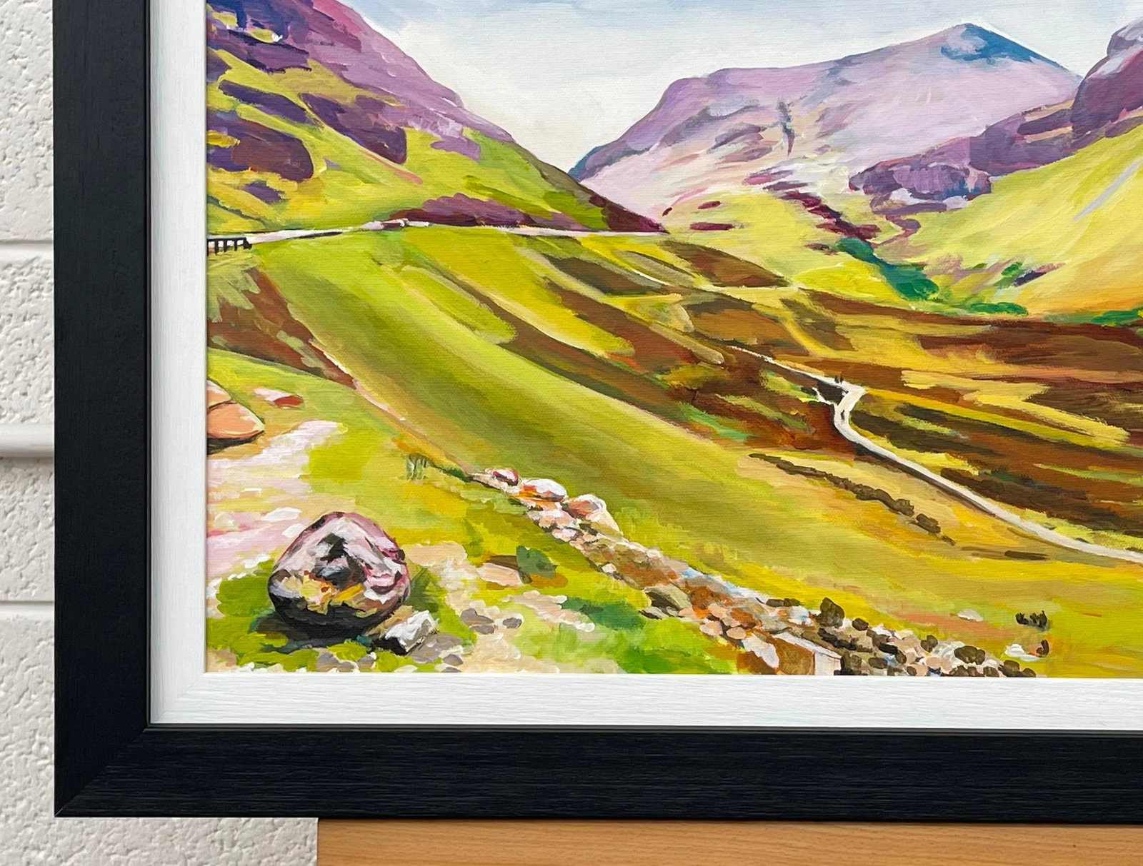 Colourful Green & Purple Abstract Landscape Painting of the Scottish Highlands by Contemporary Artis - 6