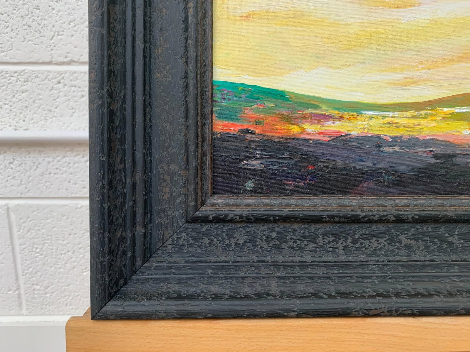 Angela Wakefield, Abstract Landscape Painting with Green & Yellow from British Contemporary Artist, - 11