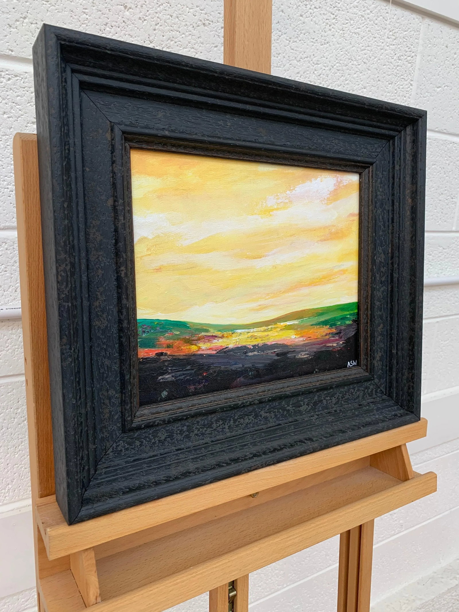 Angela Wakefield, Abstract Landscape Painting with Green & Yellow from British Contemporary Artist, - 2