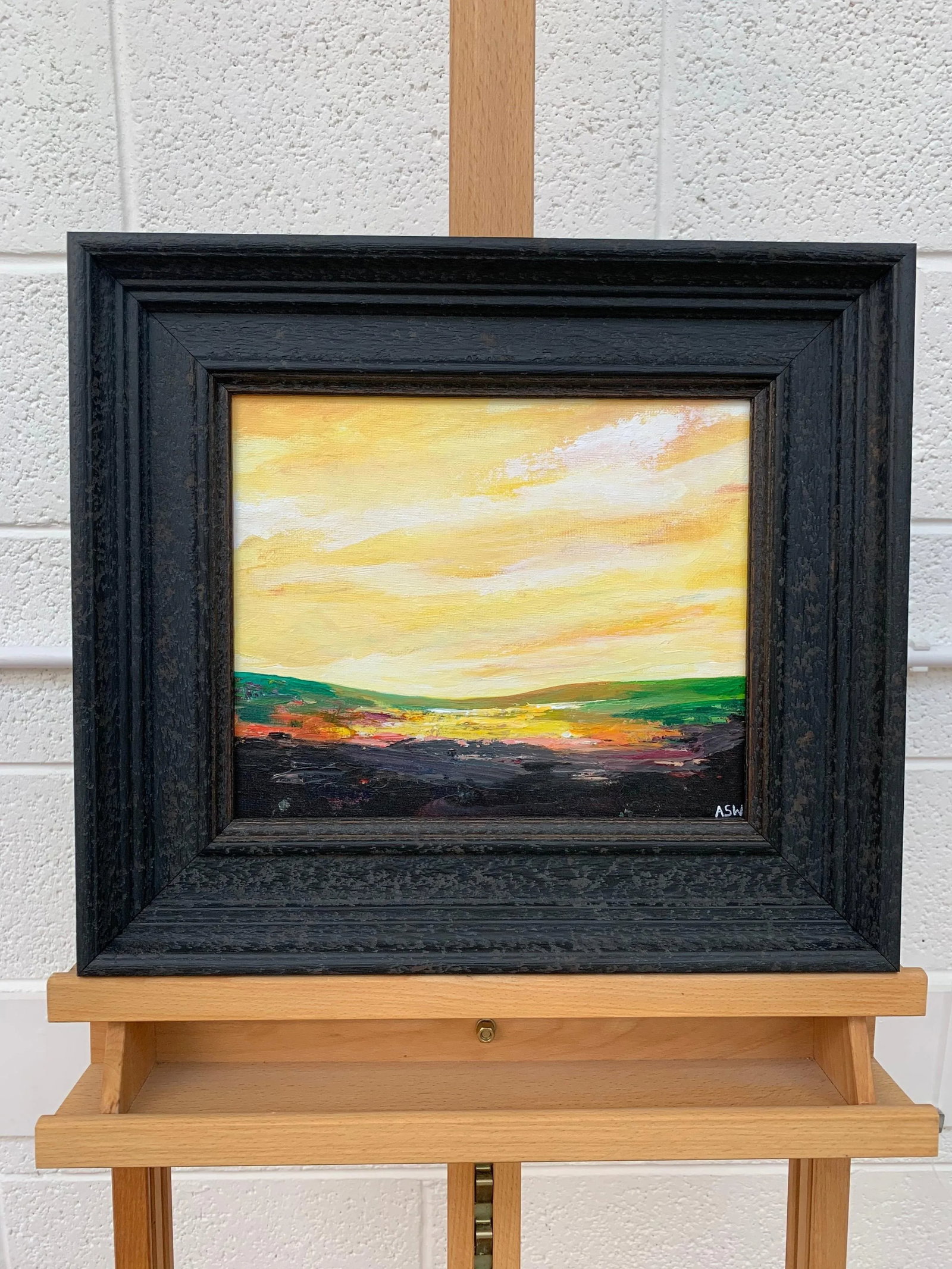 Angela Wakefield, Abstract Landscape Painting with Green & Yellow from British Contemporary Artist, - 7