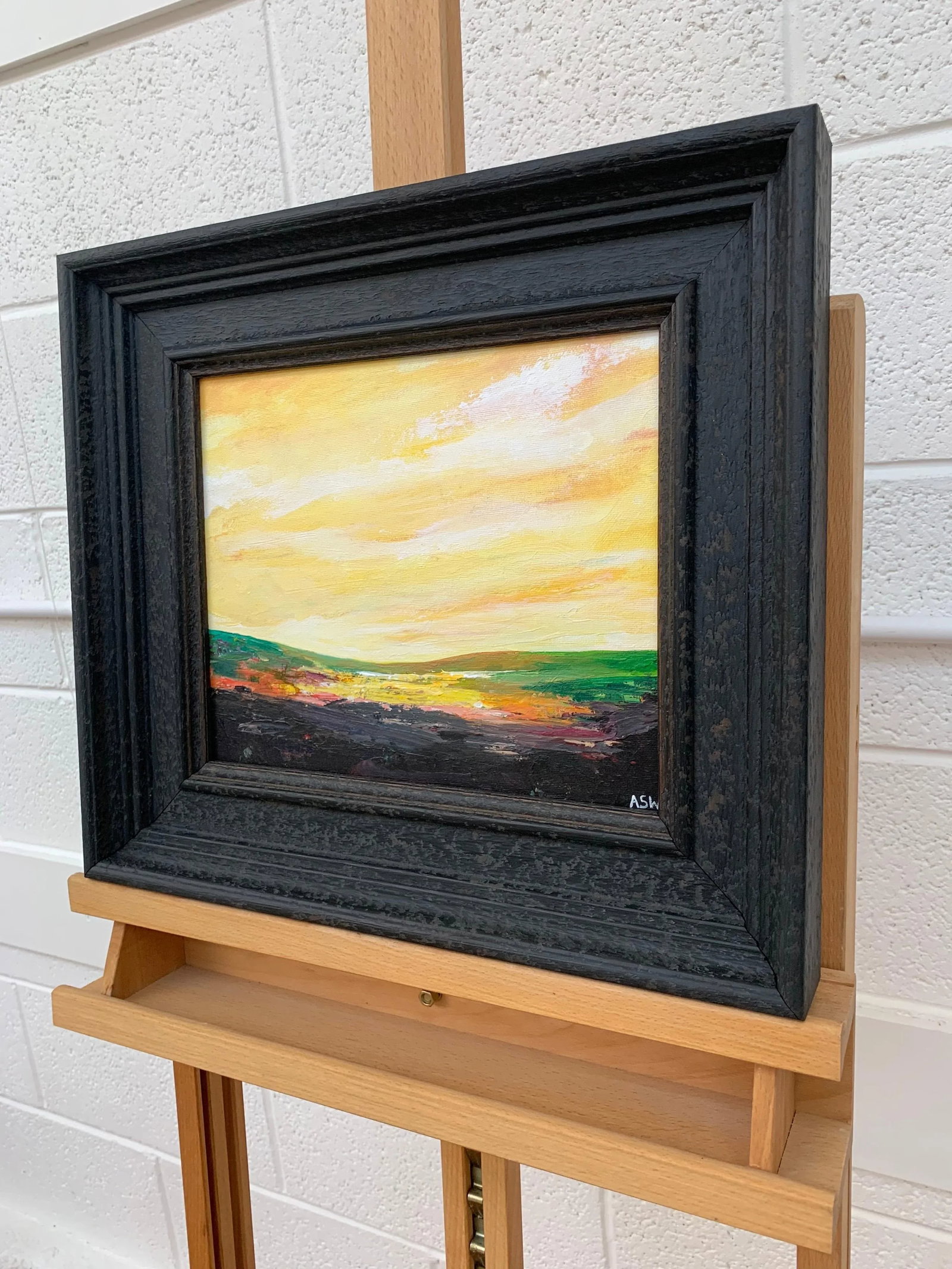 Angela Wakefield, Abstract Landscape Painting with Green & Yellow from British Contemporary Artist, - 8
