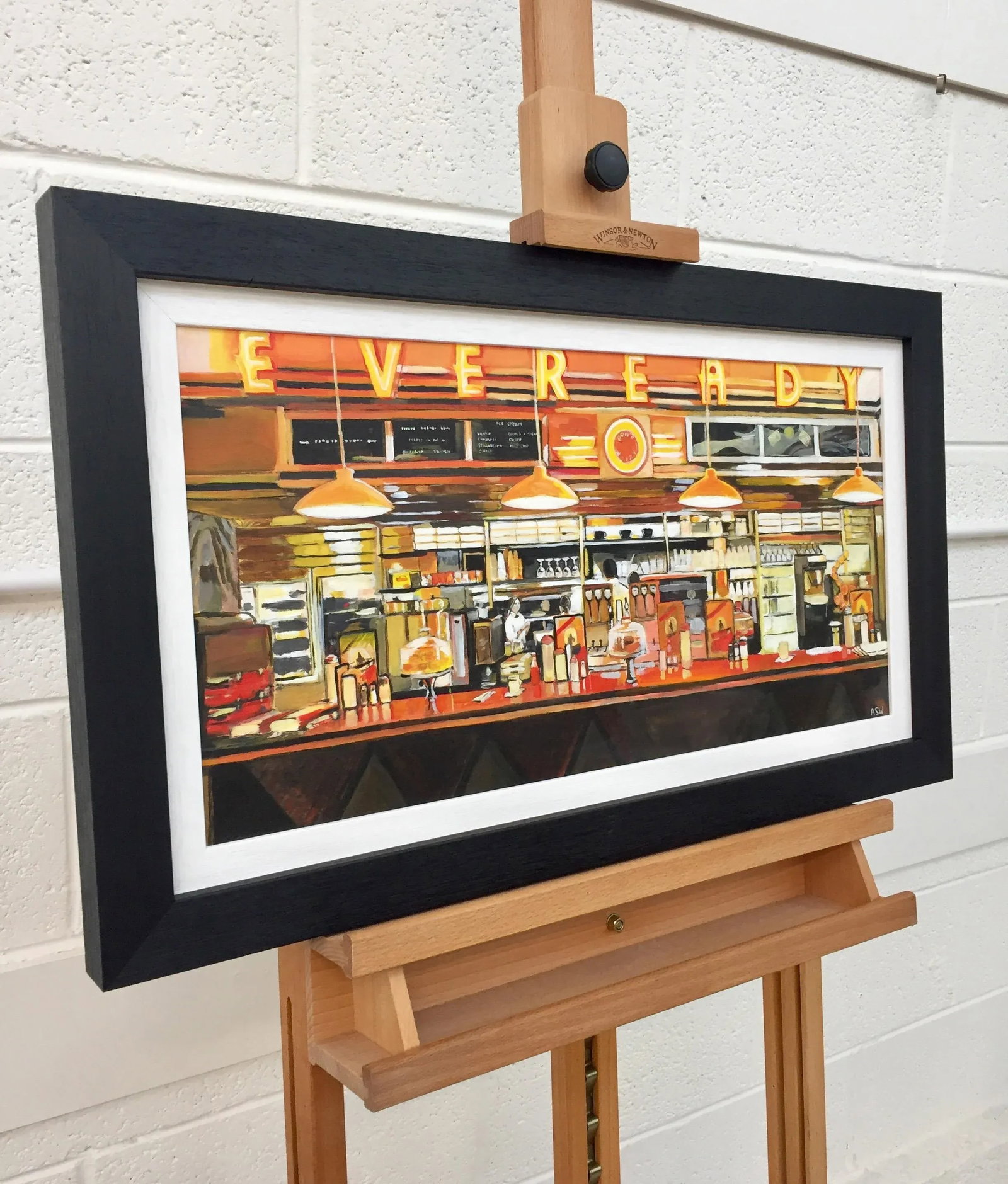 American Diner Still Life Painting by Leading British Urban Landscape Artist - 13