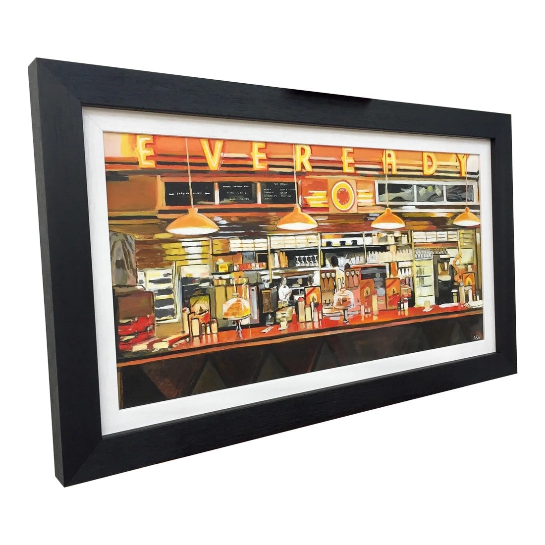 American Diner Still Life Painting by Leading British Urban Landscape Artist: American Diner Painting by Leading British Urban Landscape Artist, Angela Wakefield. Paintings of American Diners, Food Courts, Truck Stops, Gas Stations, Still Life and all aspects of "Americana".