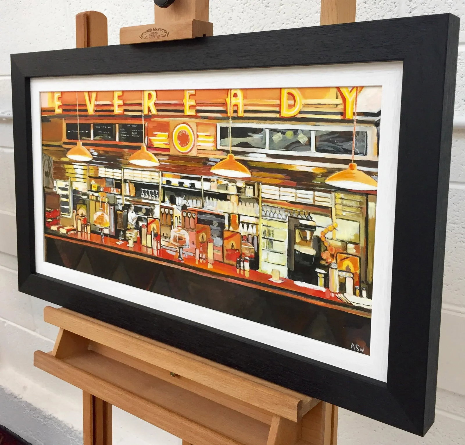 American Diner Still Life Painting by Leading British Urban Landscape Artist - 5