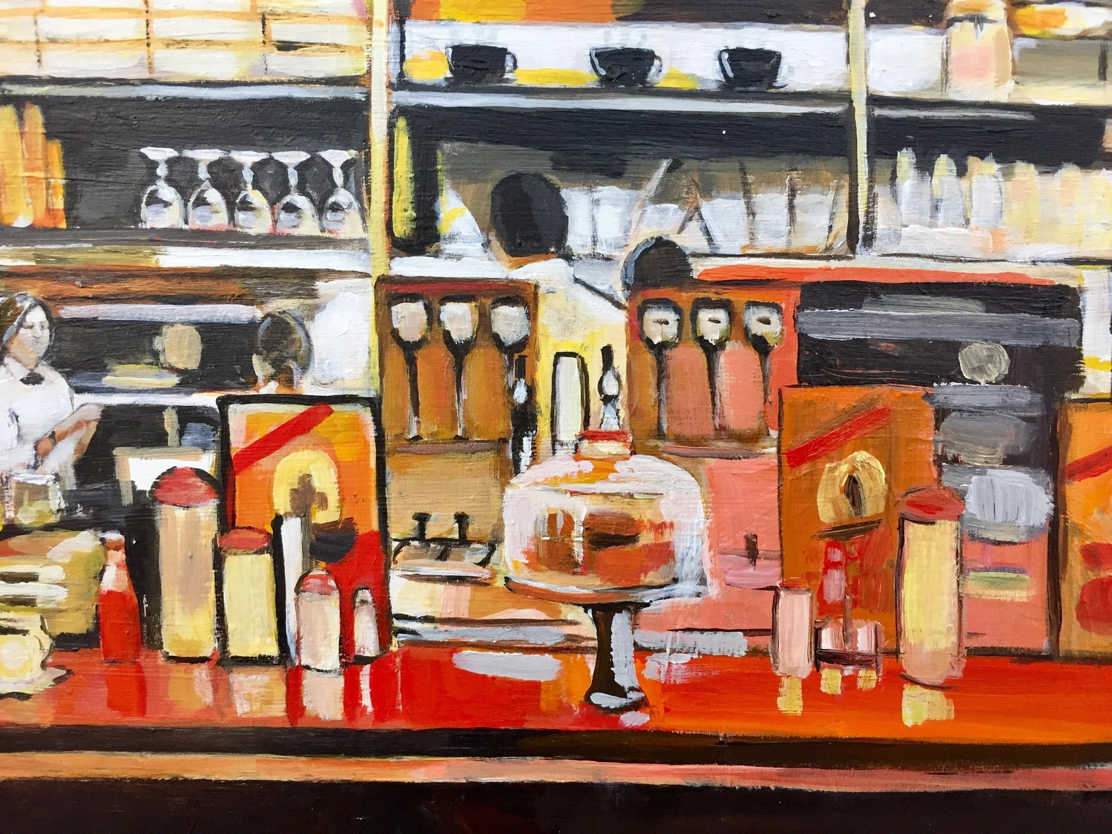 American Diner Still Life Painting by Leading British Urban Landscape Artist - 7