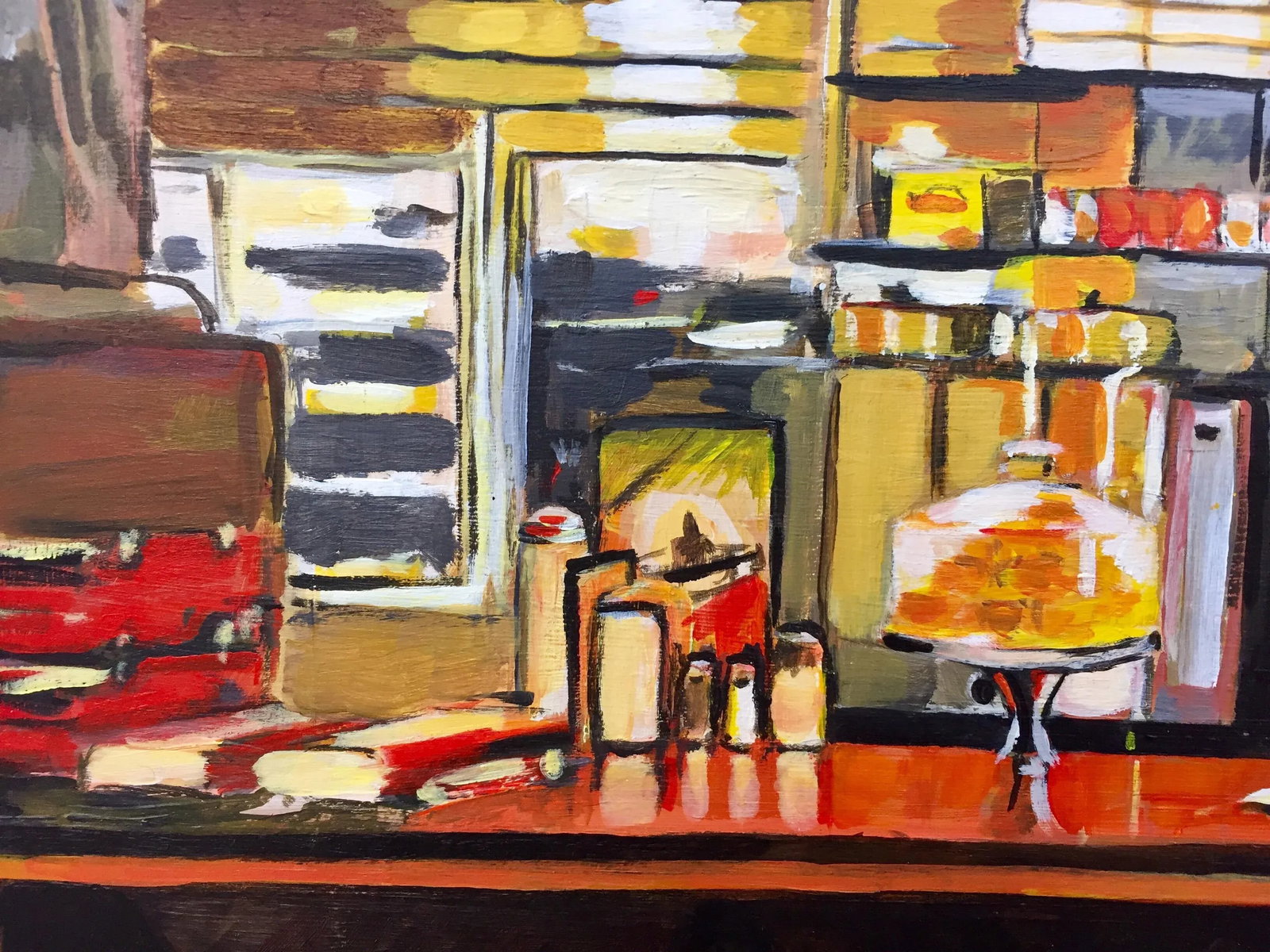 American Diner Still Life Painting by Leading British Urban Landscape Artist - 8