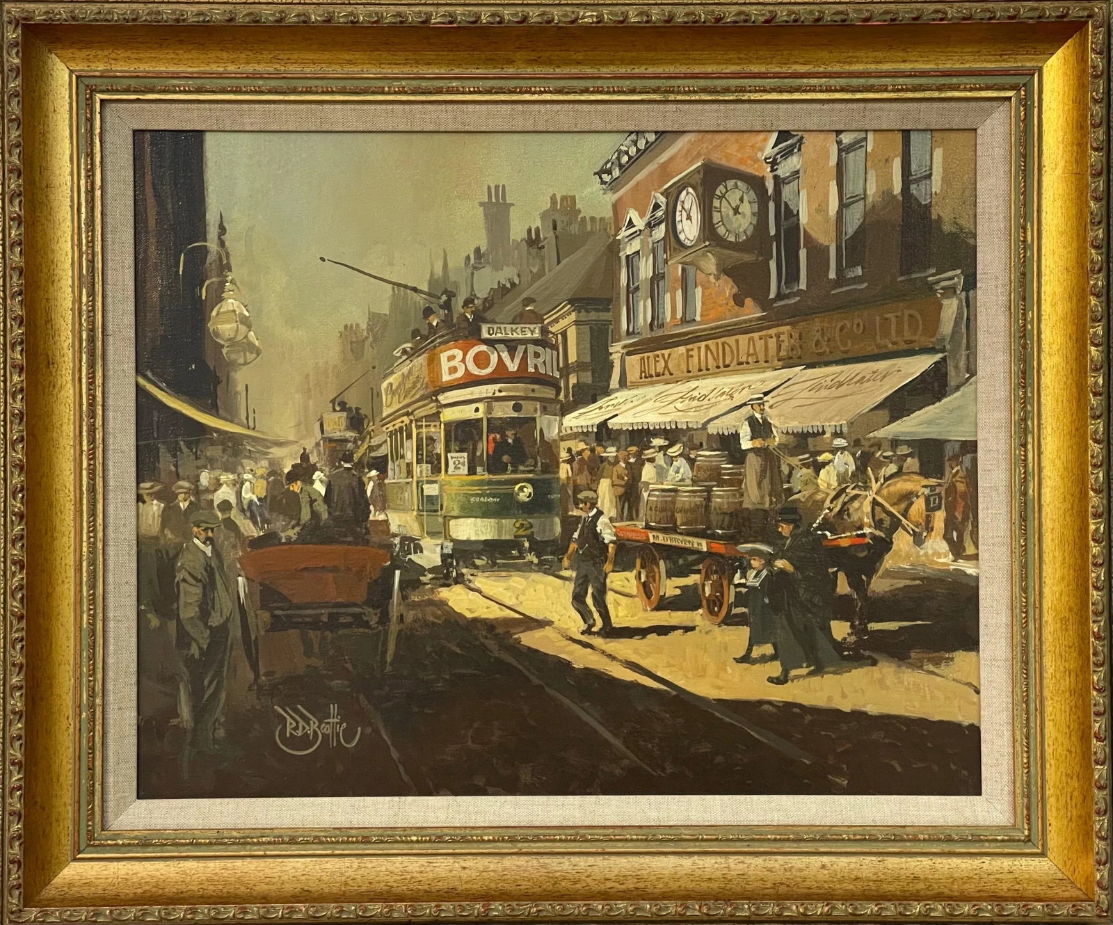 Robert D Beattie, Oil Painting of Kingstown Dublin in 1910 by Modern Impressionist Irish Artist, 195 - 13