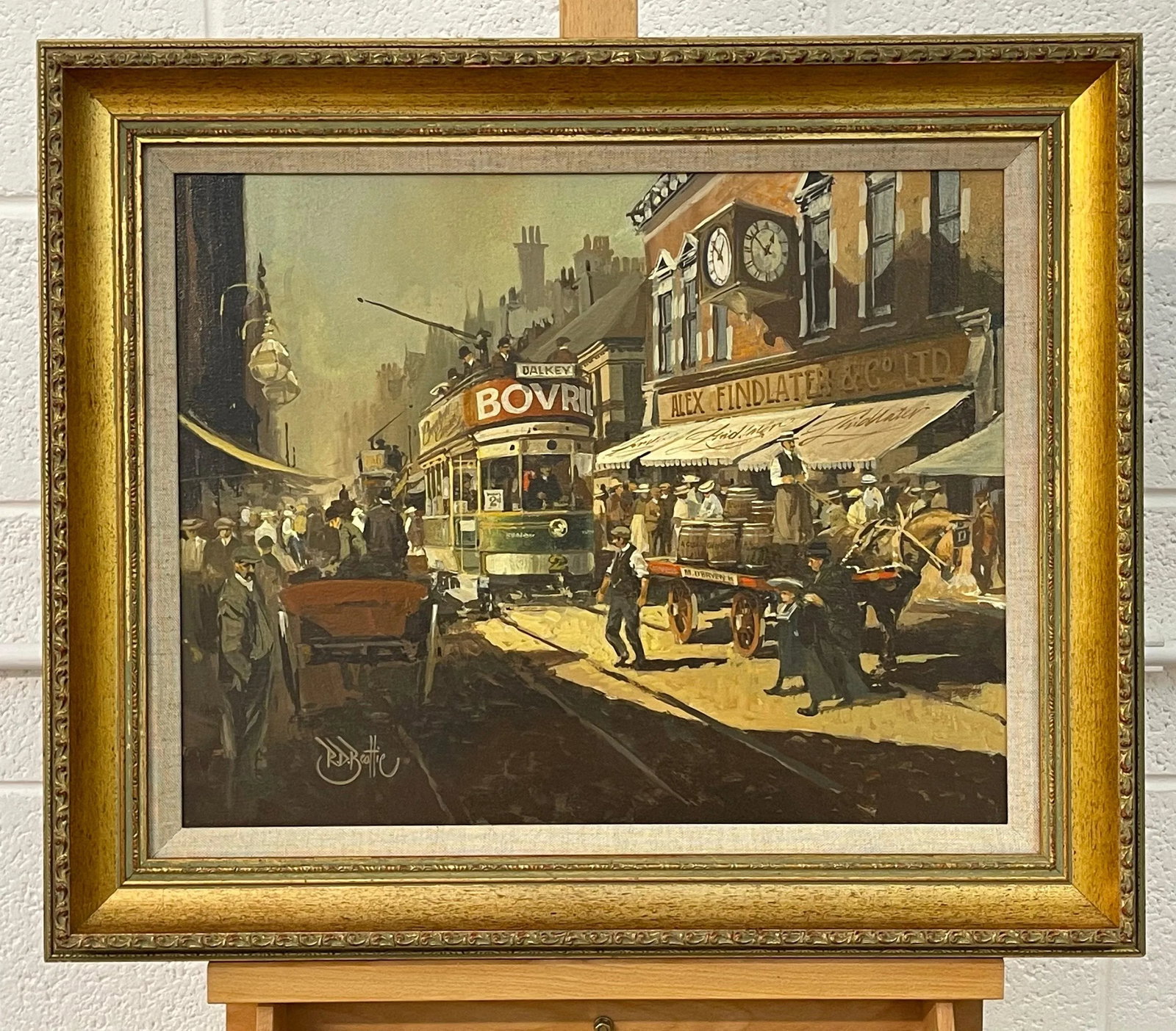 Robert D Beattie, Oil Painting of Kingstown Dublin in 1910 by Modern Impressionist Irish Artist, 195 - 9