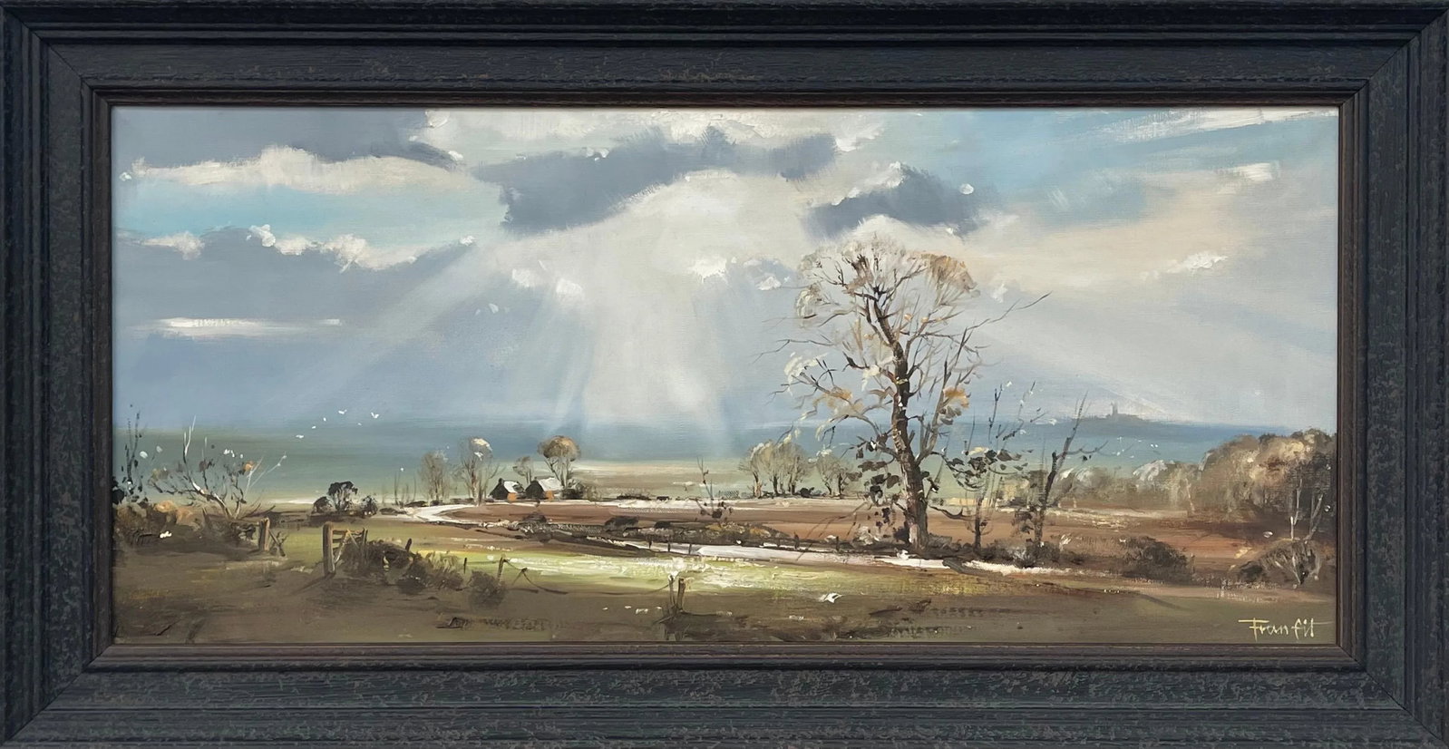 Frank Fitzsimons, Ireland Landscape with Trees, Buildings & Sun Rays by Contemporary Irish Artist, 1 - 13