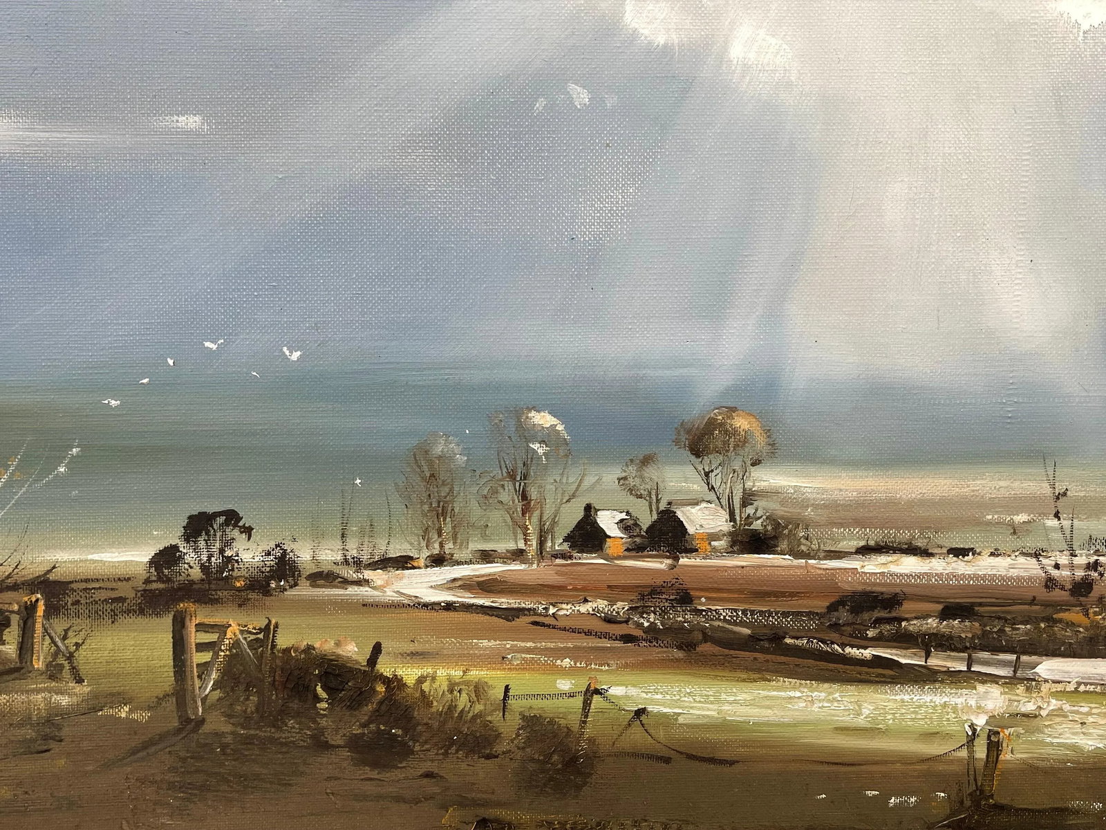 Frank Fitzsimons, Ireland Landscape with Trees, Buildings & Sun Rays by Contemporary Irish Artist, 1 - 7