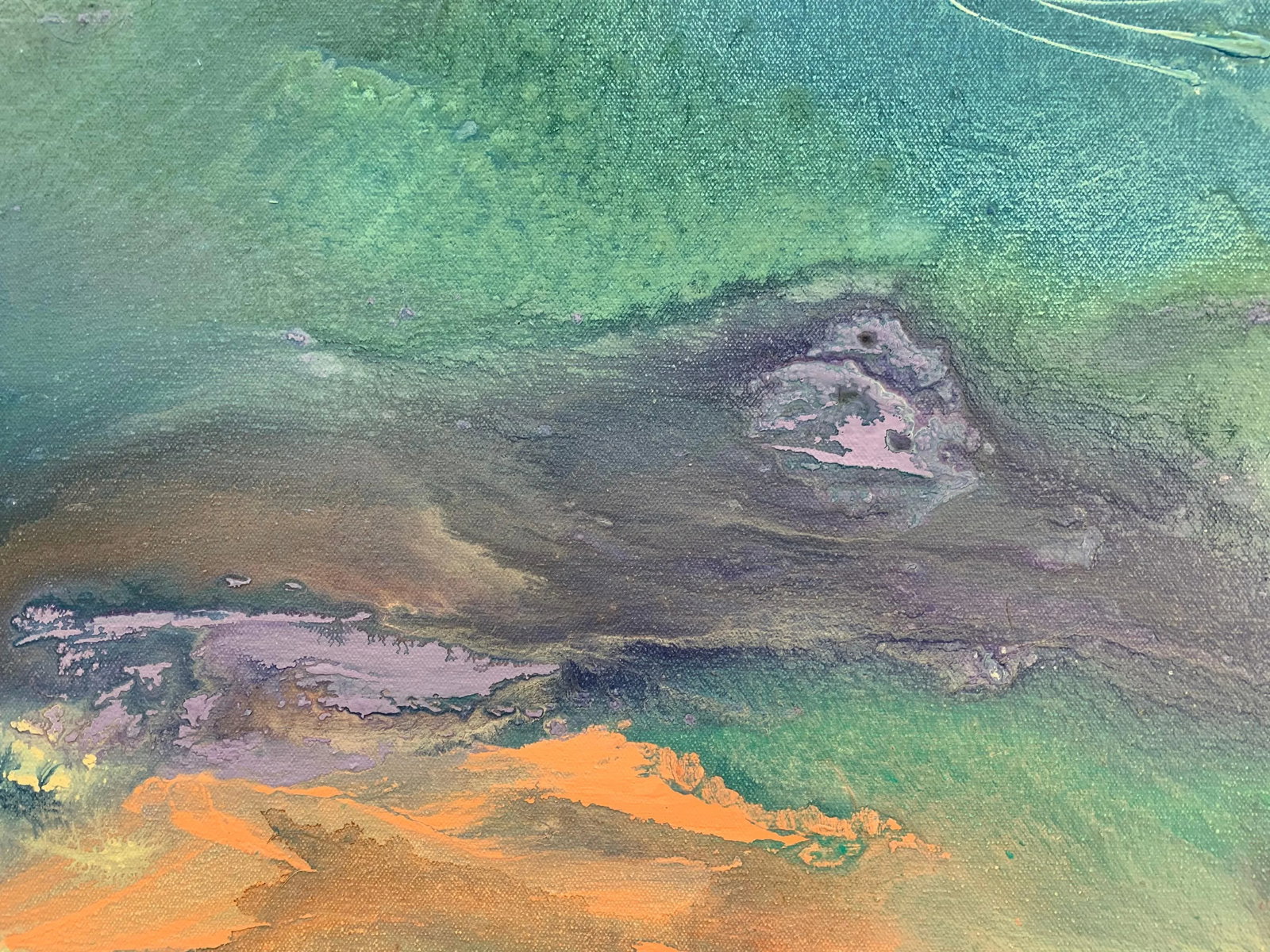 Pink Lavender Modern Abstract Landscape Painting on Canvas by British Artist, 2014 - 6