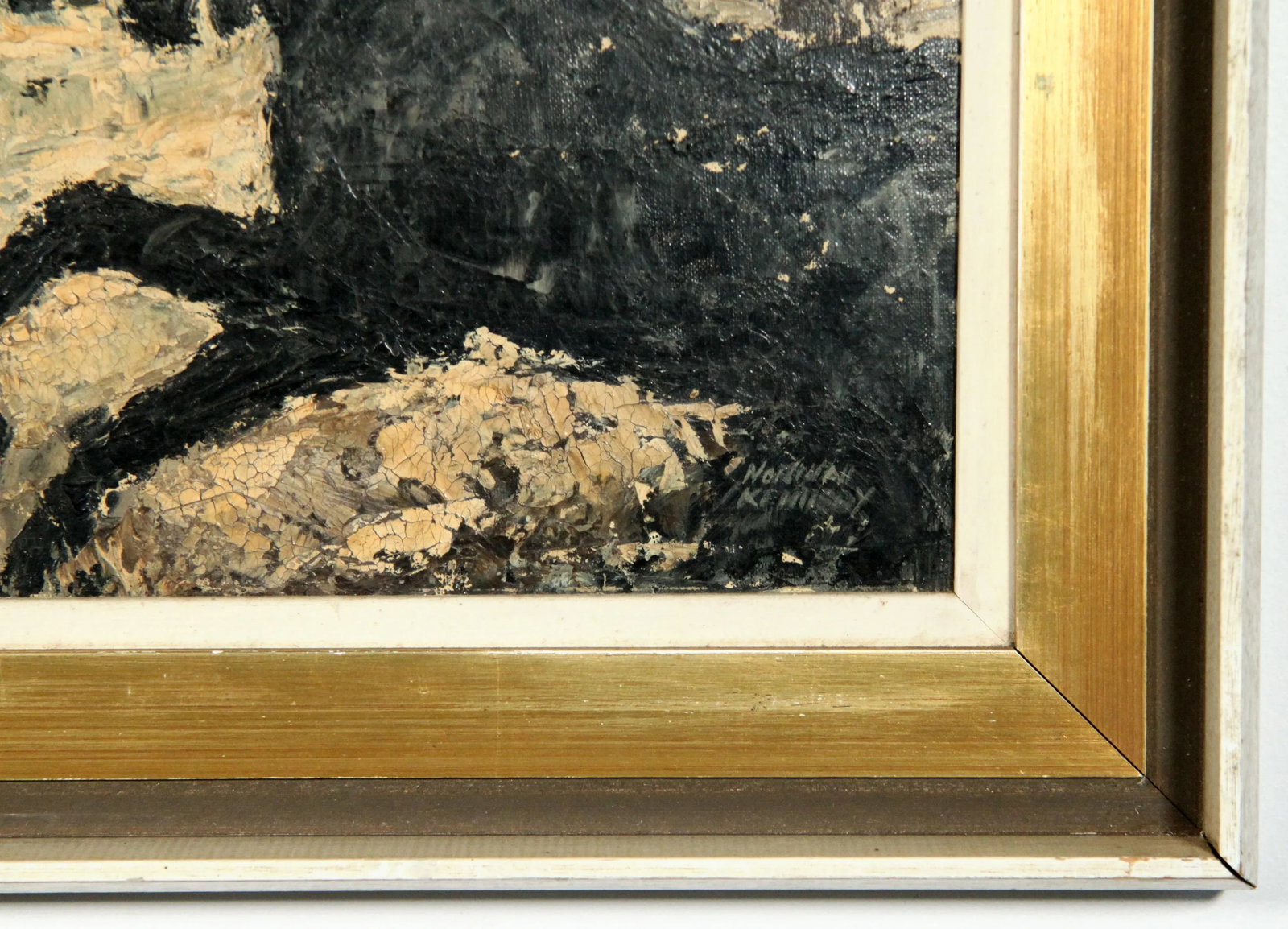 C.1920s Oil on Board Surrealist Painting of Parthenon and a Horse by Norman Kennedy - 7
