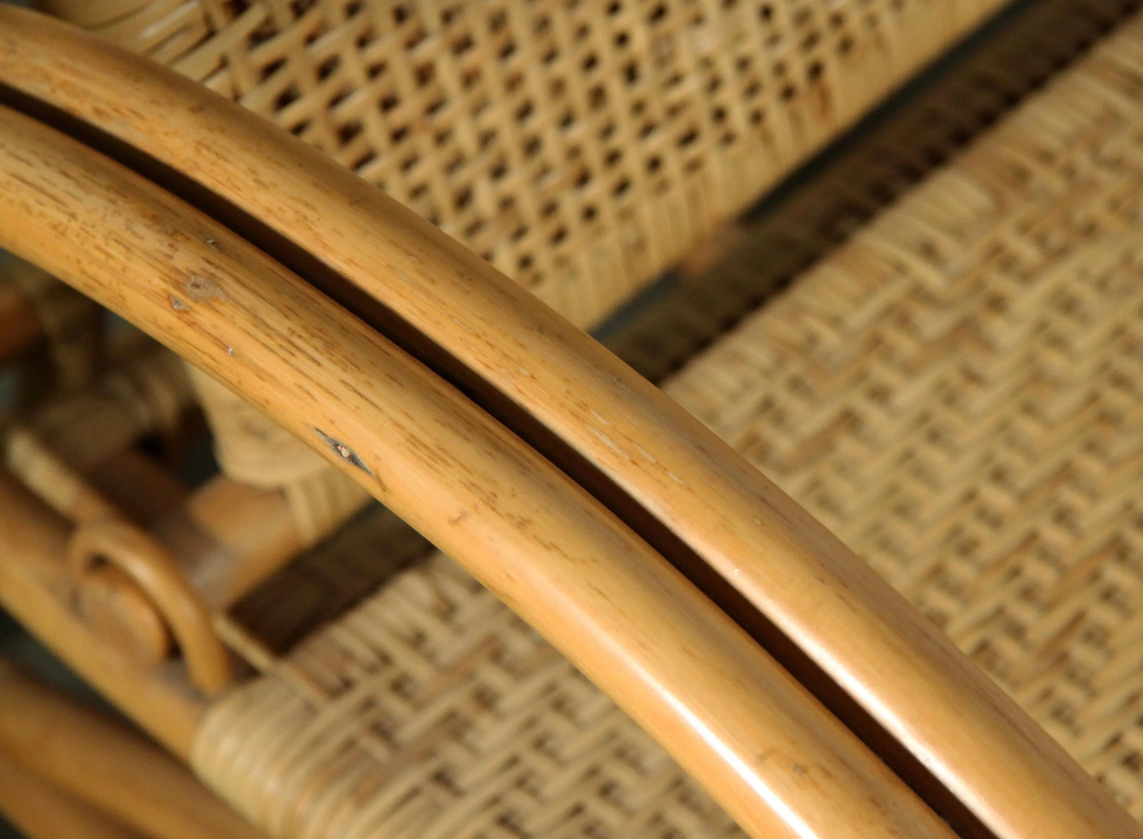 Vintage Bamboo Rattan Adjustable Lounge Chair / Recliner - 4