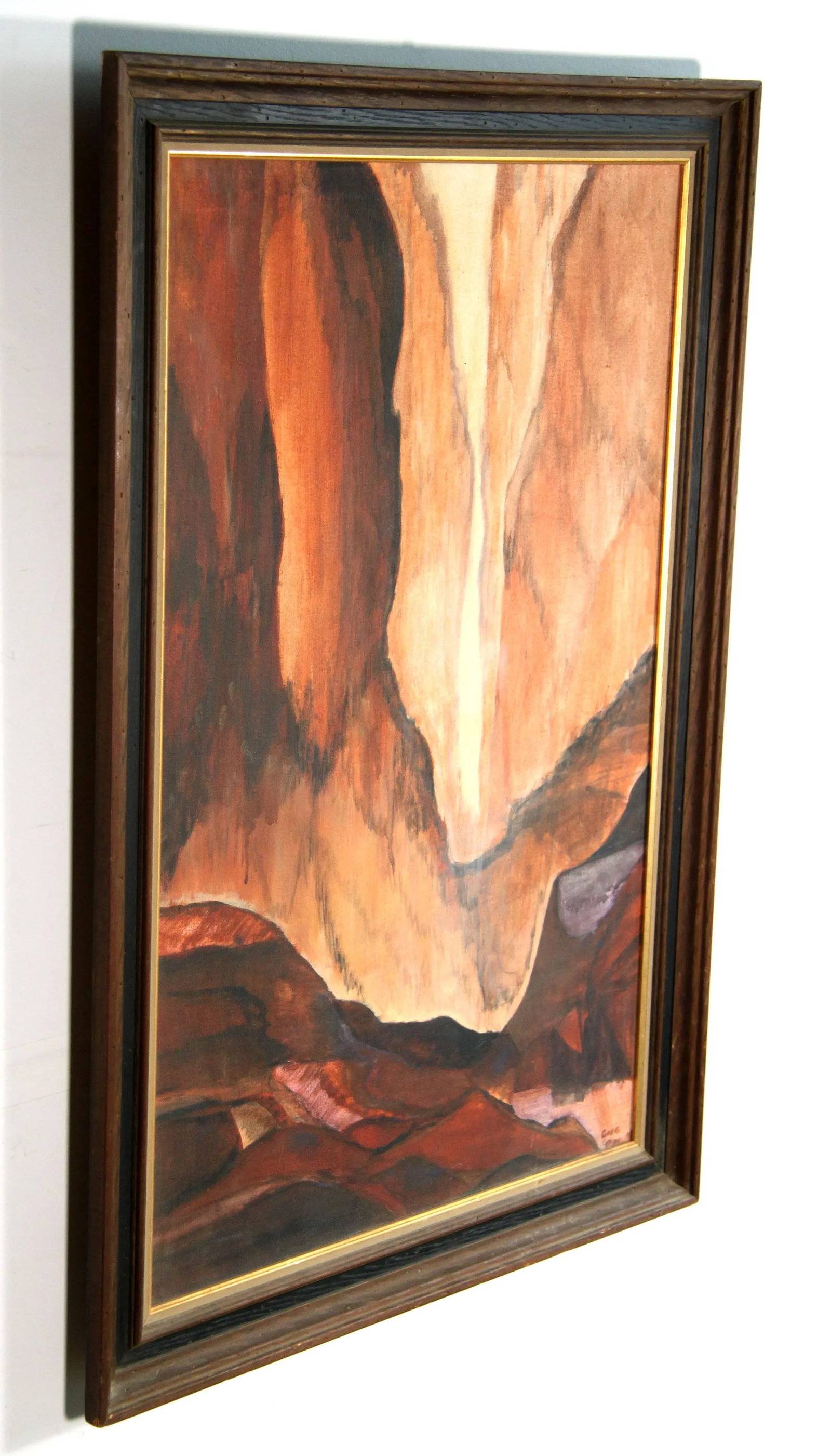 Vintage 1970's Red Rock Canyon Acrylic on Canvas Painting - 5