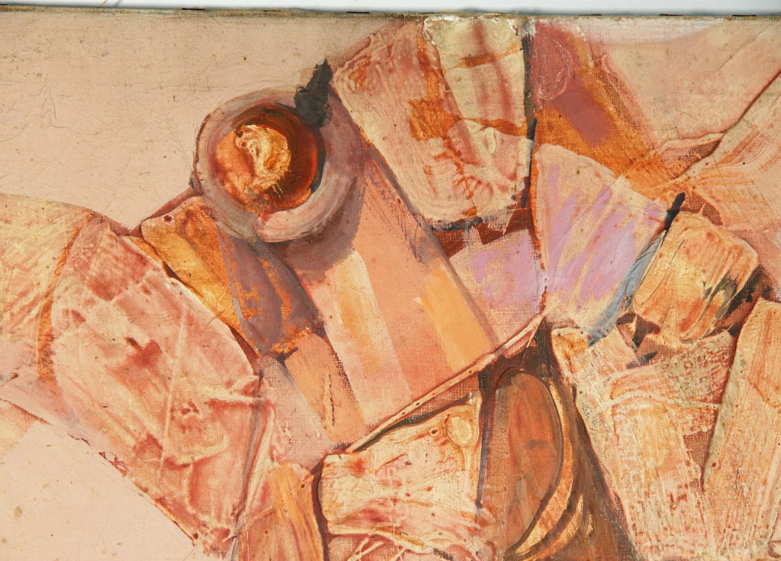 1960's Abstract Expressionist Horse & Rider Acrylic Canvas Painting - 3