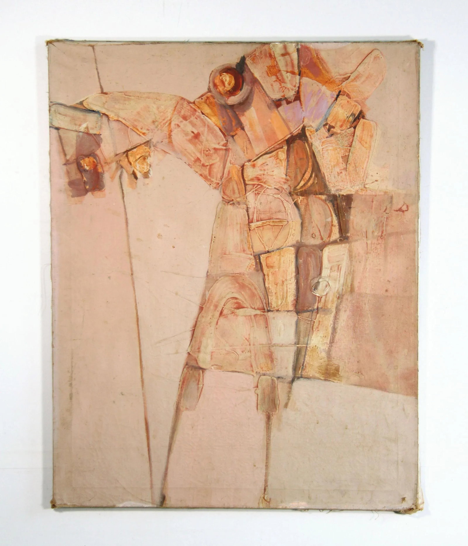 1960's Abstract Expressionist Horse & Rider Acrylic Canvas Painting - 8
