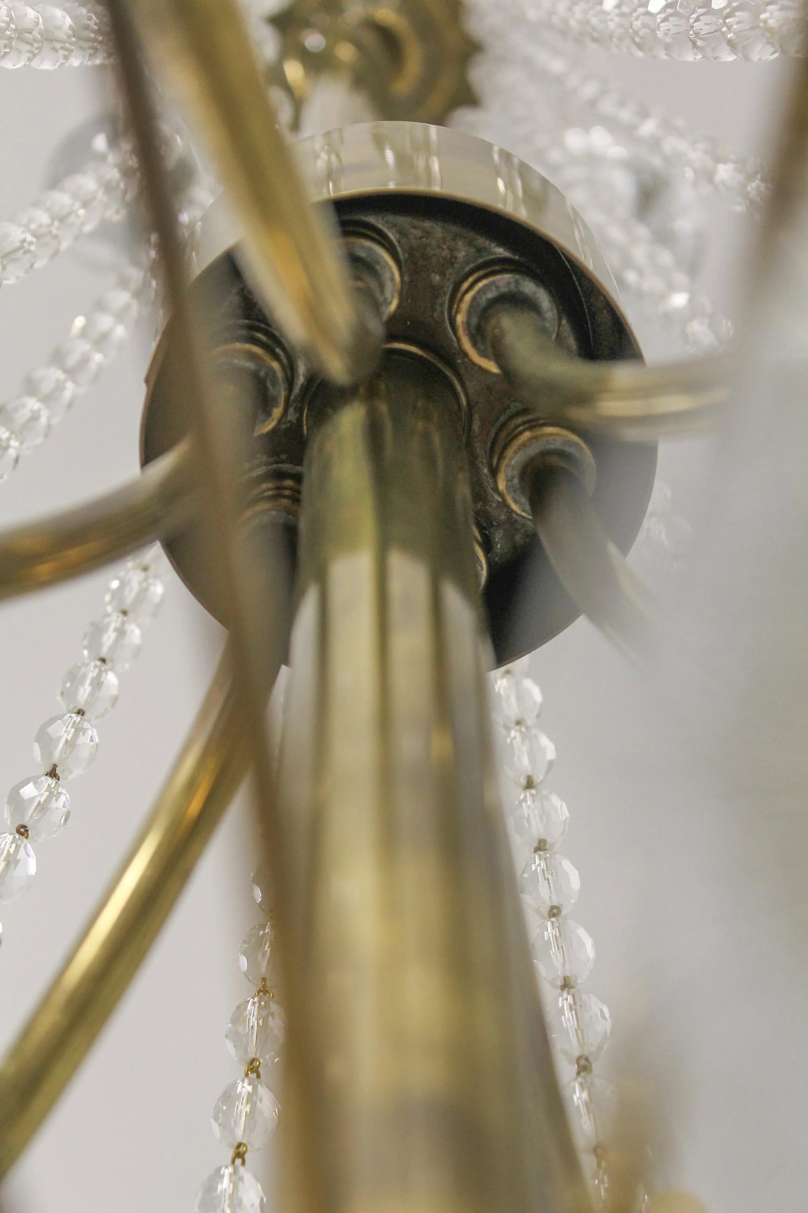 High Quality Brass & Sphere Crystal Ball Chandelier - 10