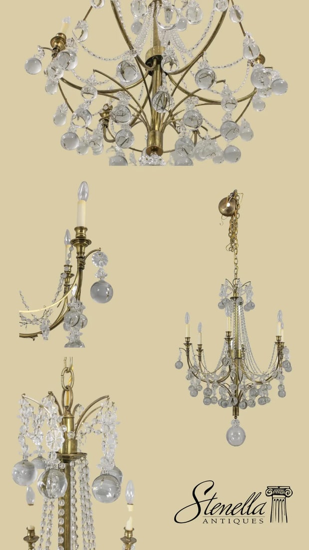 High Quality Brass & Sphere Crystal Ball Chandelier - 2