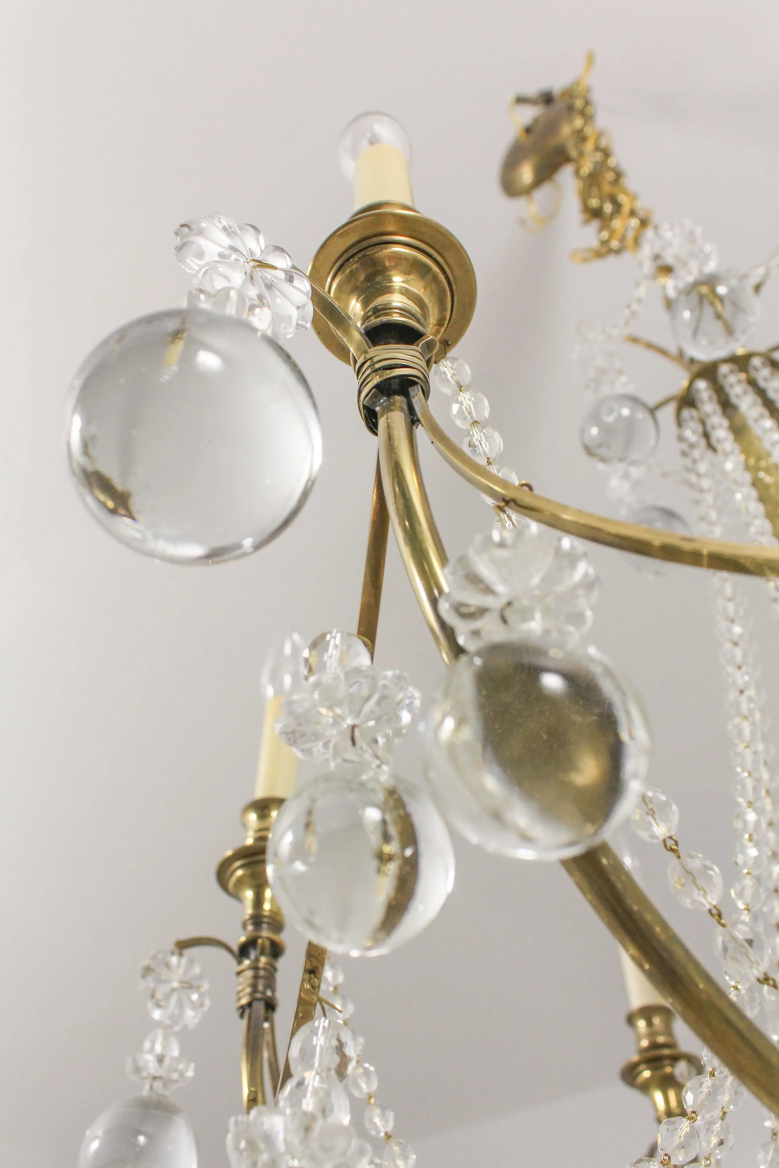 High Quality Brass & Sphere Crystal Ball Chandelier - 5
