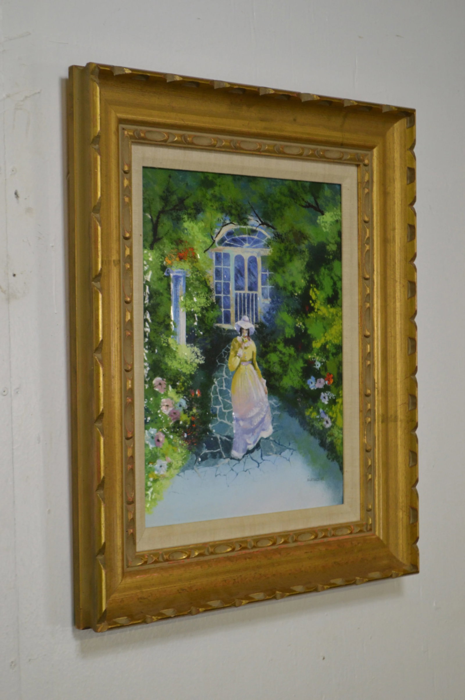 Parthesius Enamel on Copper Southern Belle Framed Painting - 7