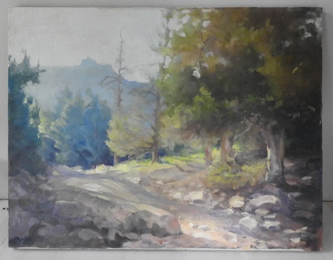 Vintage Mid Century Impressionist Muir Wood Landscape Painting - 5