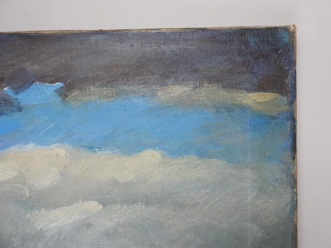 Early 20th Century Impressionist Lone Tree Stormy Landscape Painting - 4