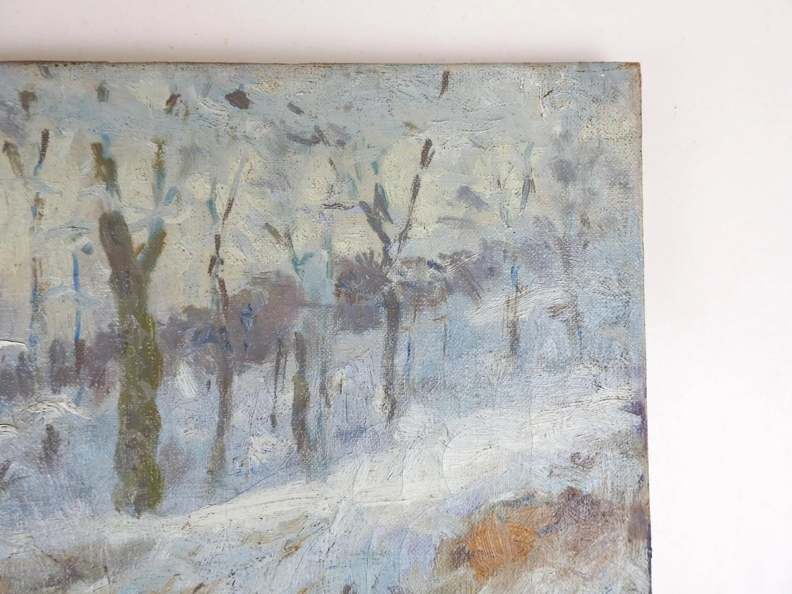 Early 20th Century Charles Meurer Impressionist Winter Landscape Painting - 4