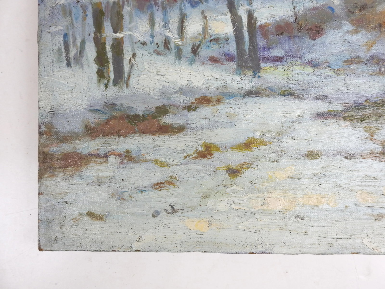 Early 20th Century Charles Meurer Impressionist Winter Landscape Painting - 7
