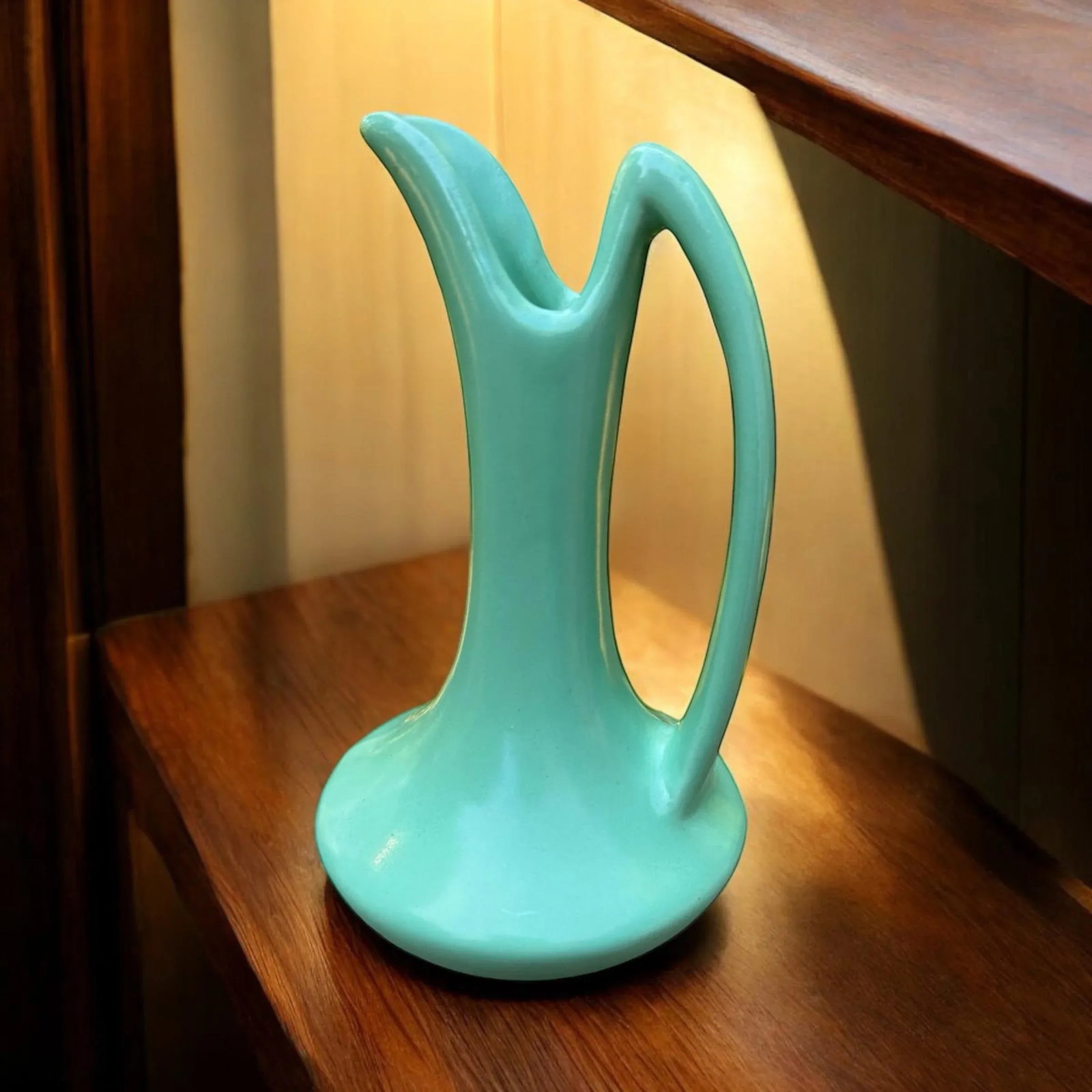 Niloak Pottery Green Ewer Pitcher Vase Late 1930-1940 - 2