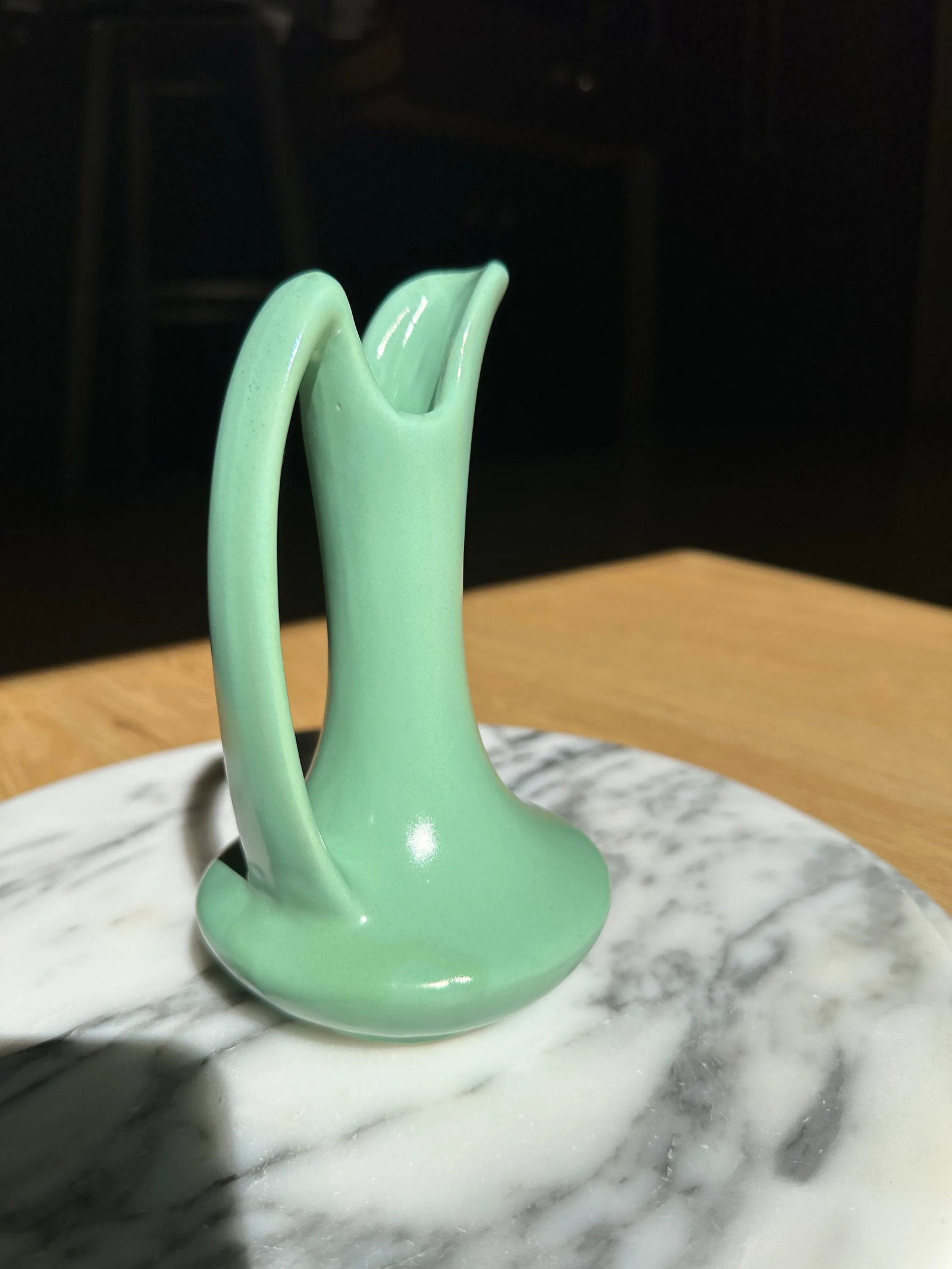 Niloak Pottery Green Ewer Pitcher Vase Late 1930-1940 - 4