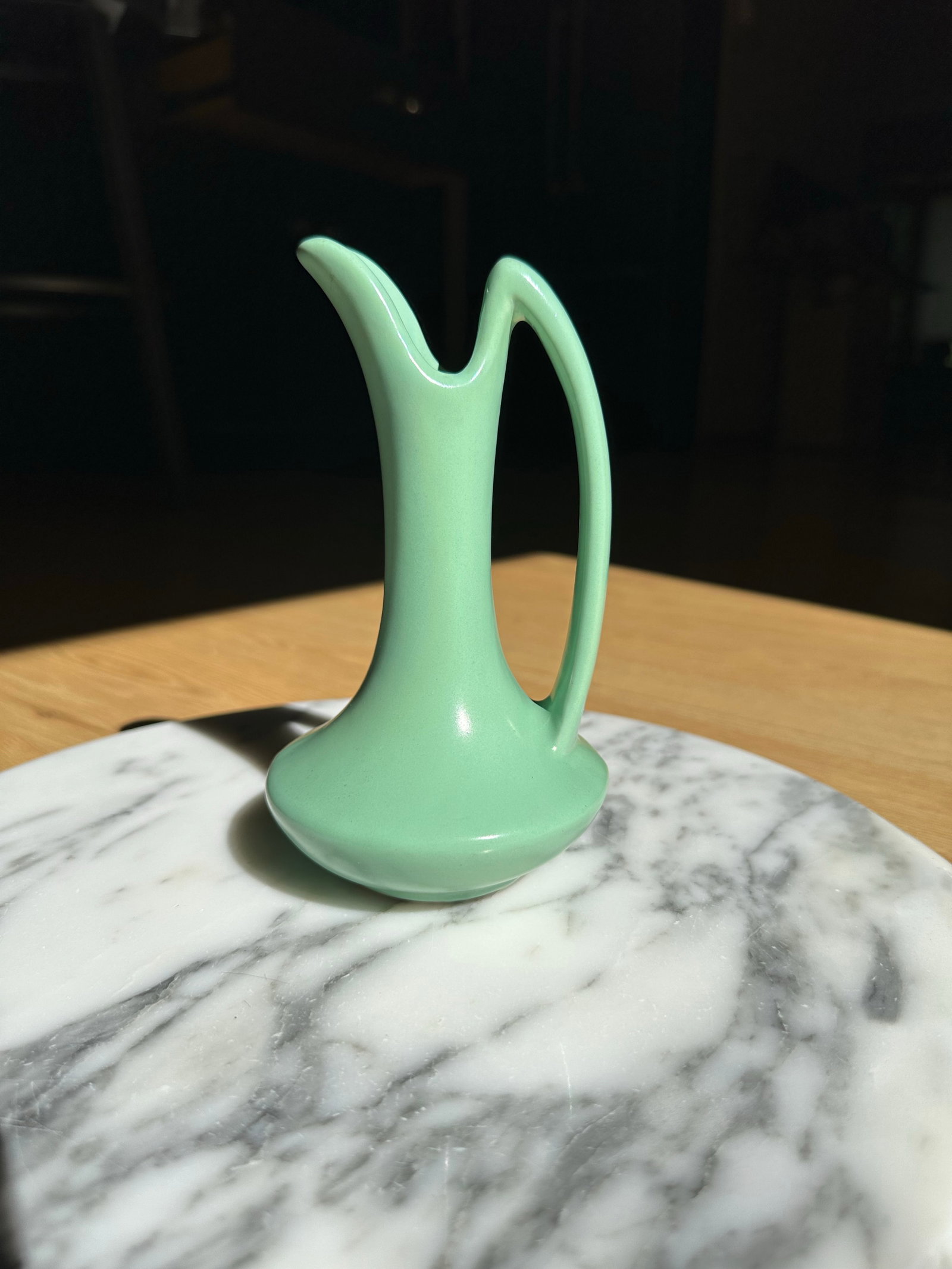 Niloak Pottery Green Ewer Pitcher Vase Late 1930-1940 - 6