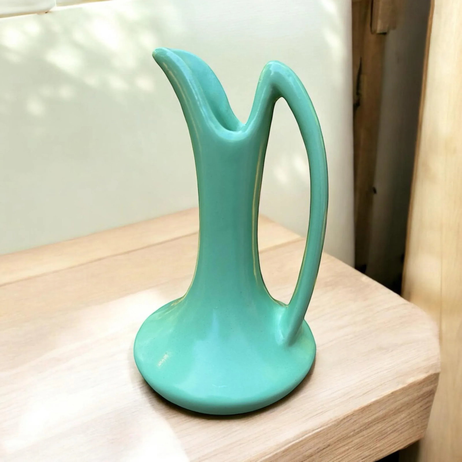 Niloak Pottery Green Ewer Pitcher Vase Late 1930-1940 - 7