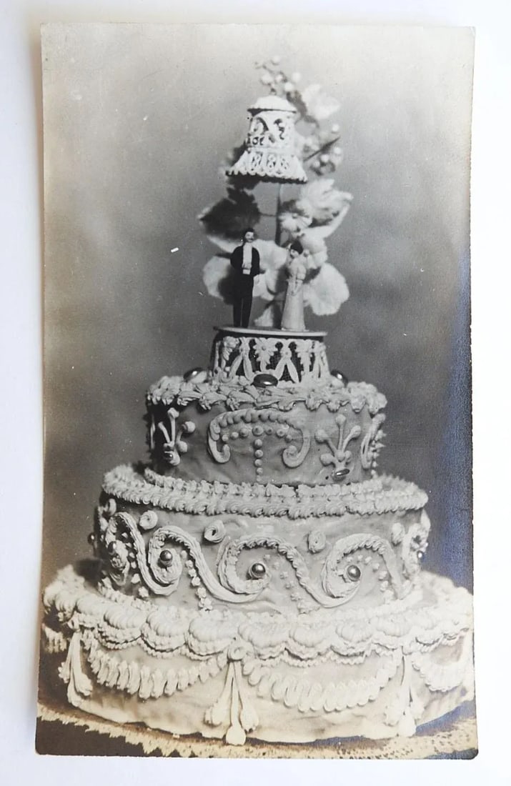 Early 20th Century Wedding Cake Silver Gelatin Snapshot Photograph - 2