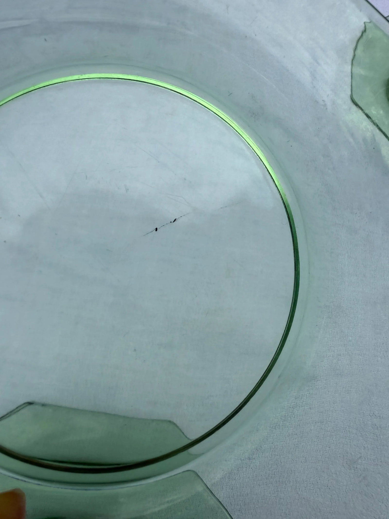 1940s Uranium Green Depression Glass Octagon Salad Dessert Plates- Set of 8 - 10