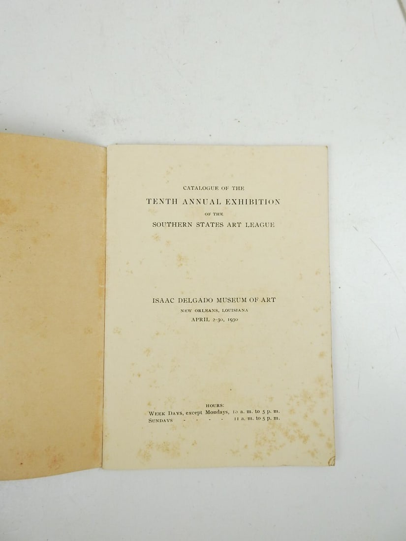 1930 Southern States Art League 10th Annual Exhibition Program Book - 2