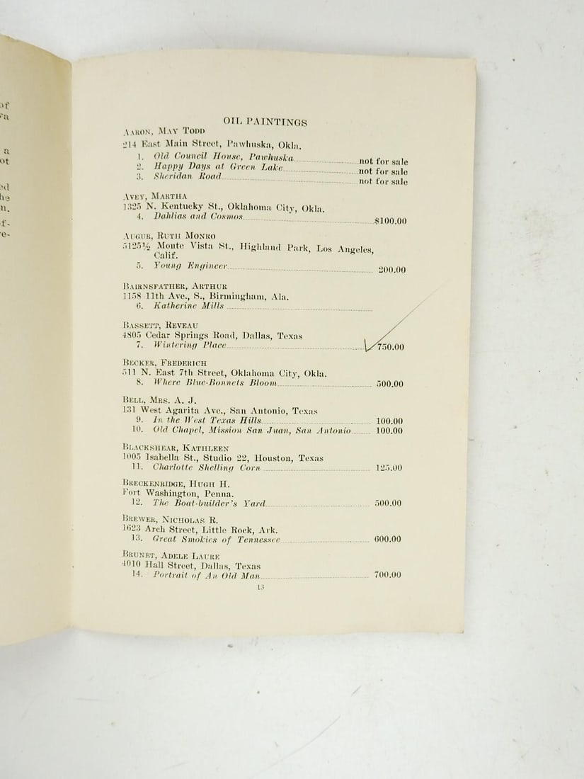 1930 Southern States Art League 10th Annual Exhibition Program Book - 3